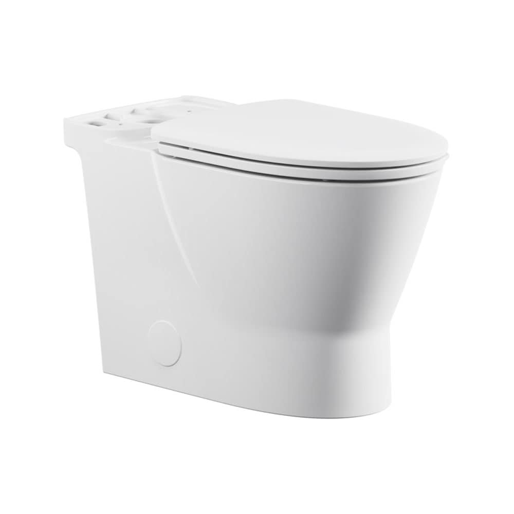 Taza de baño alargada de altura de silla en color blanco American Standard Aspirations, 12 pulgadas de alcance 3419A100.020.