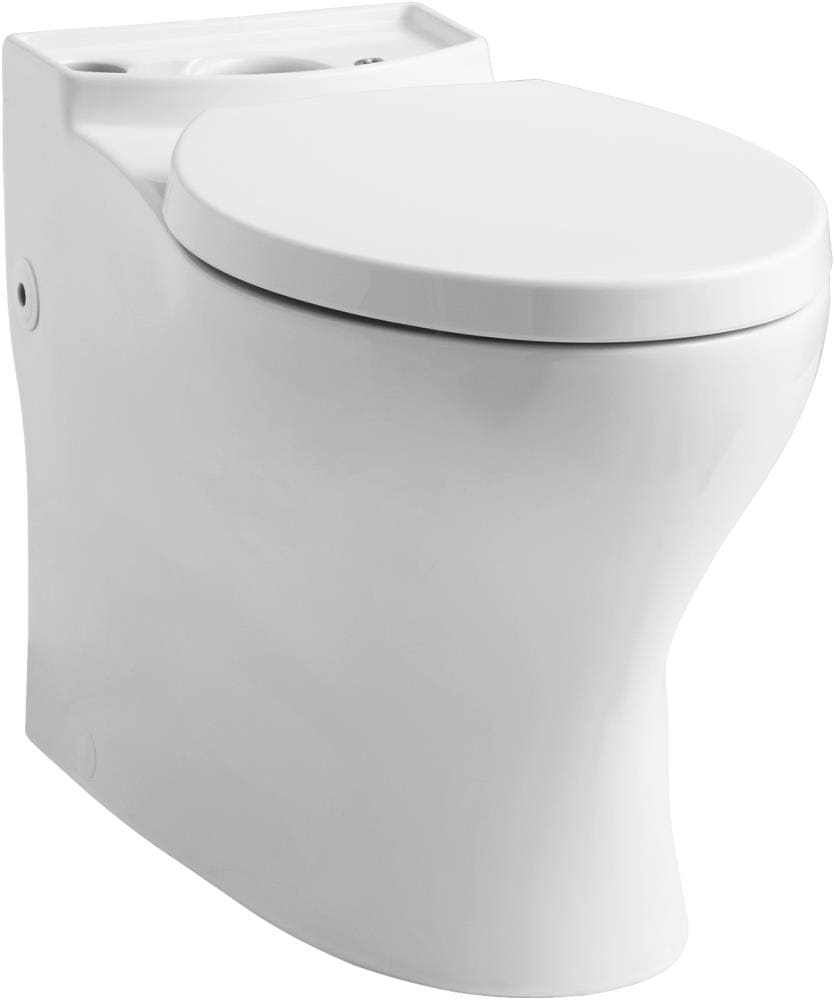 Taza de baño alargada de altura de silla blanca Persuade de KOHLER con descarga de 12 pulgadas (K-4326-0)