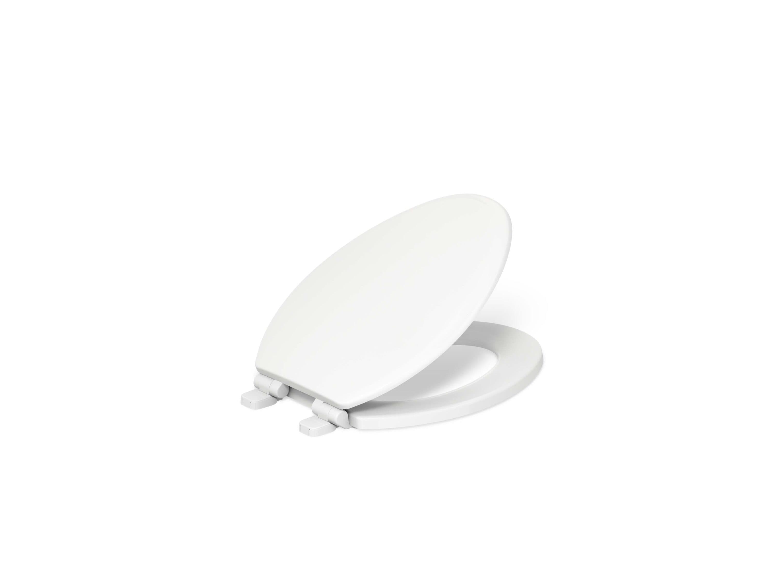 Asiento para inodoro alargado de madera blanca con cierre suave Ridgewood de KOHLER 20454-0
