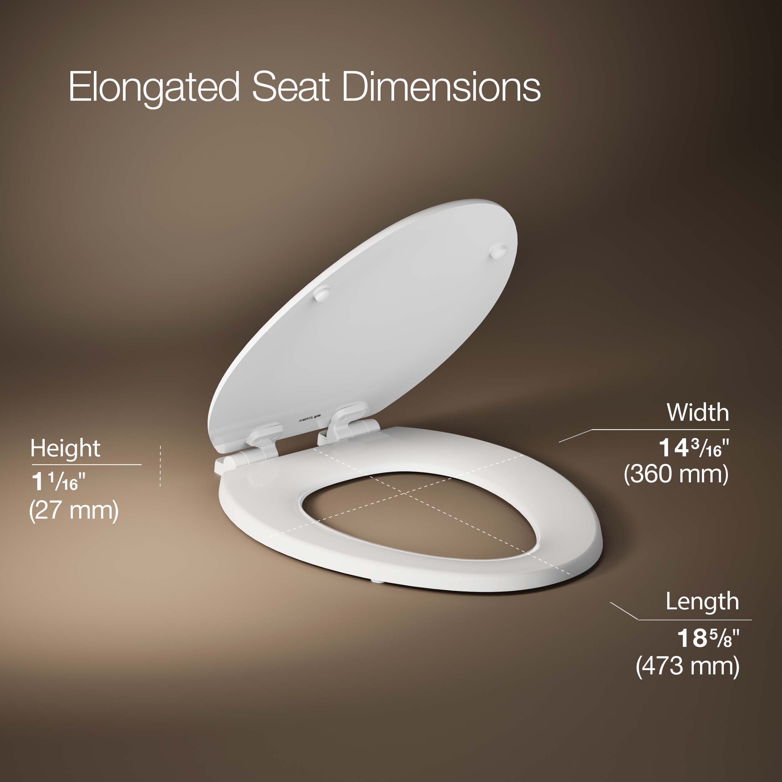 Asiento para inodoro alargado de madera blanca con cierre suave Ridgewood de KOHLER 20454-0