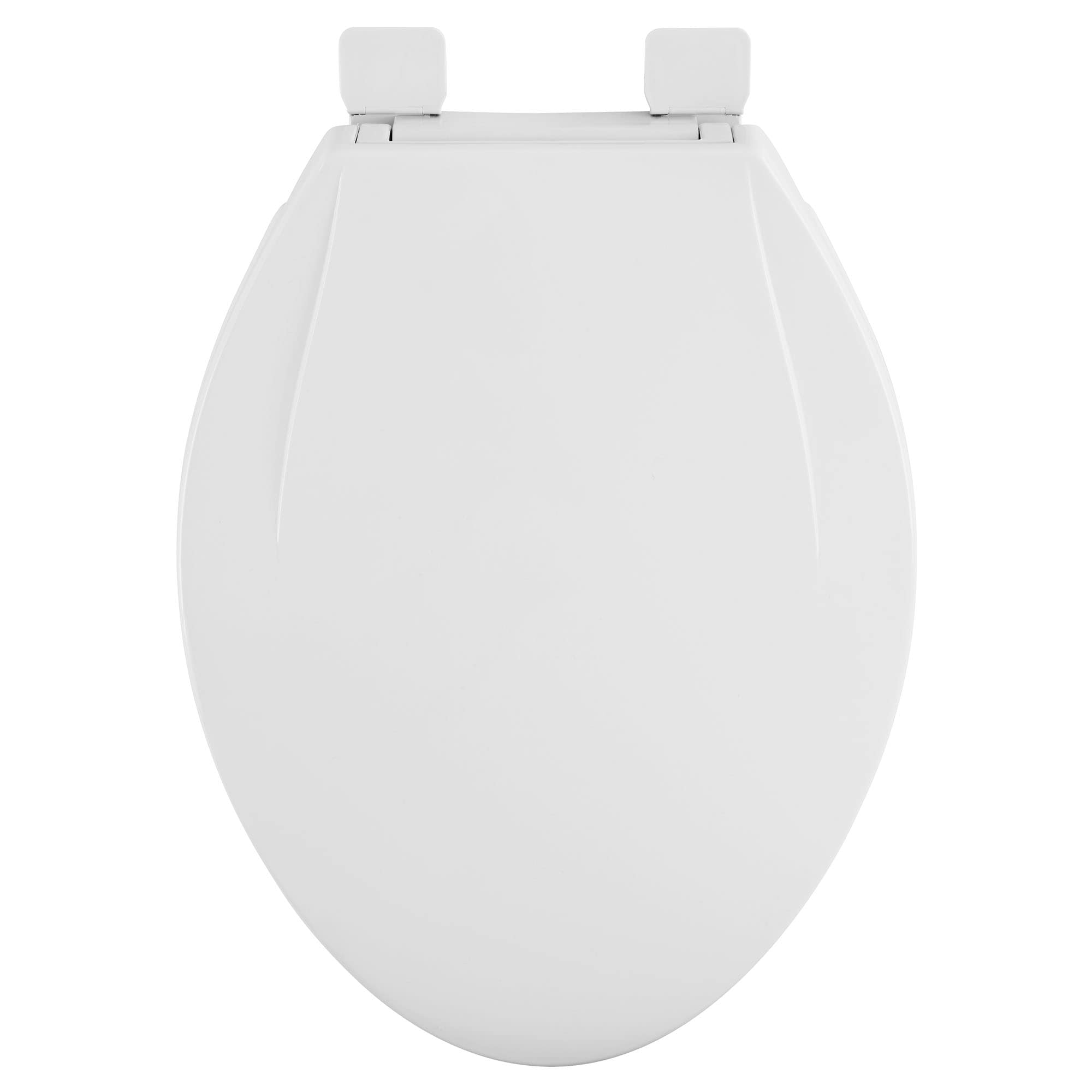 Asiento de Inodoro alargado de plástico resistente MightyTuff American Standard Blanco con Cierre Suave