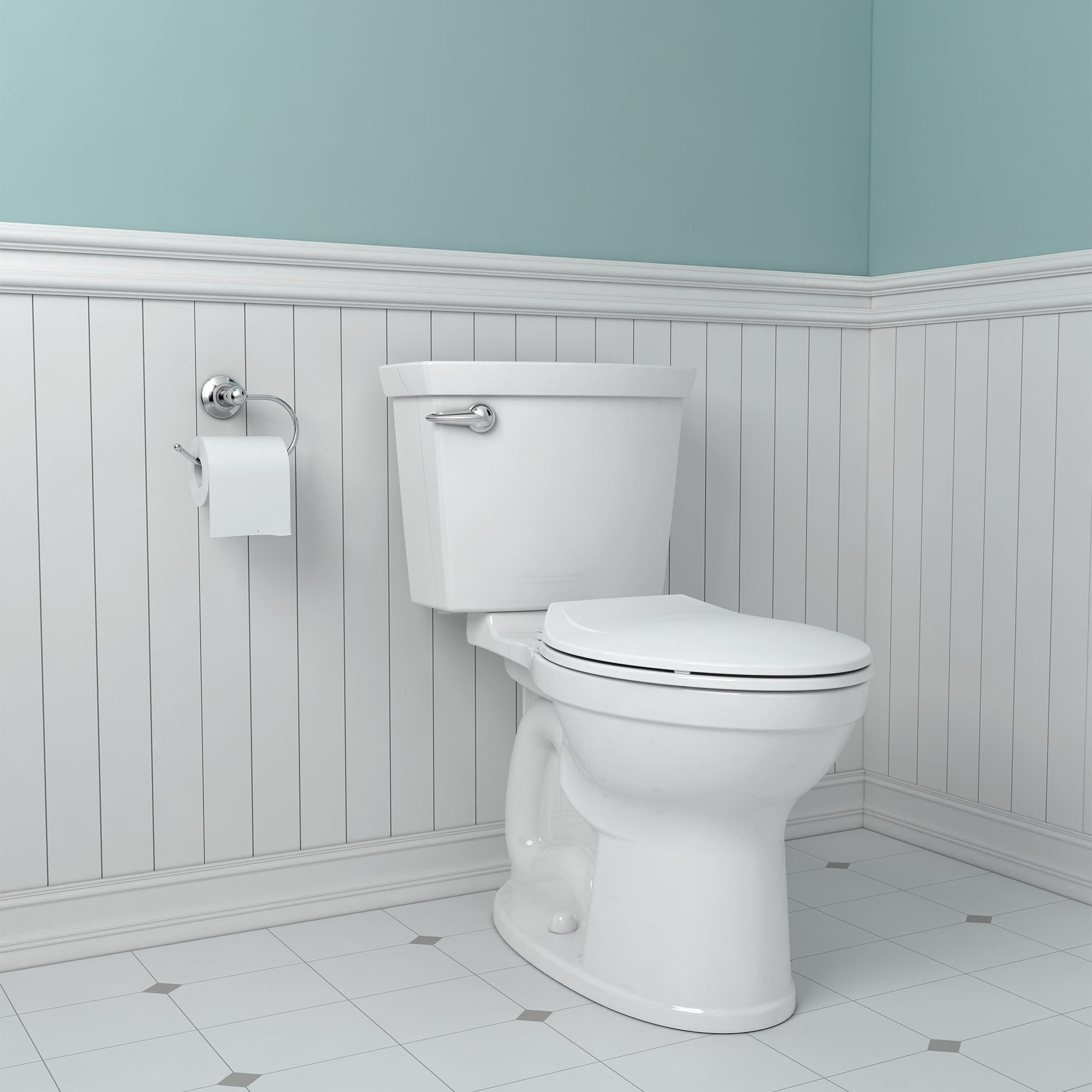 Asiento de Inodoro alargado de plástico resistente MightyTuff American Standard Blanco con Cierre Suave