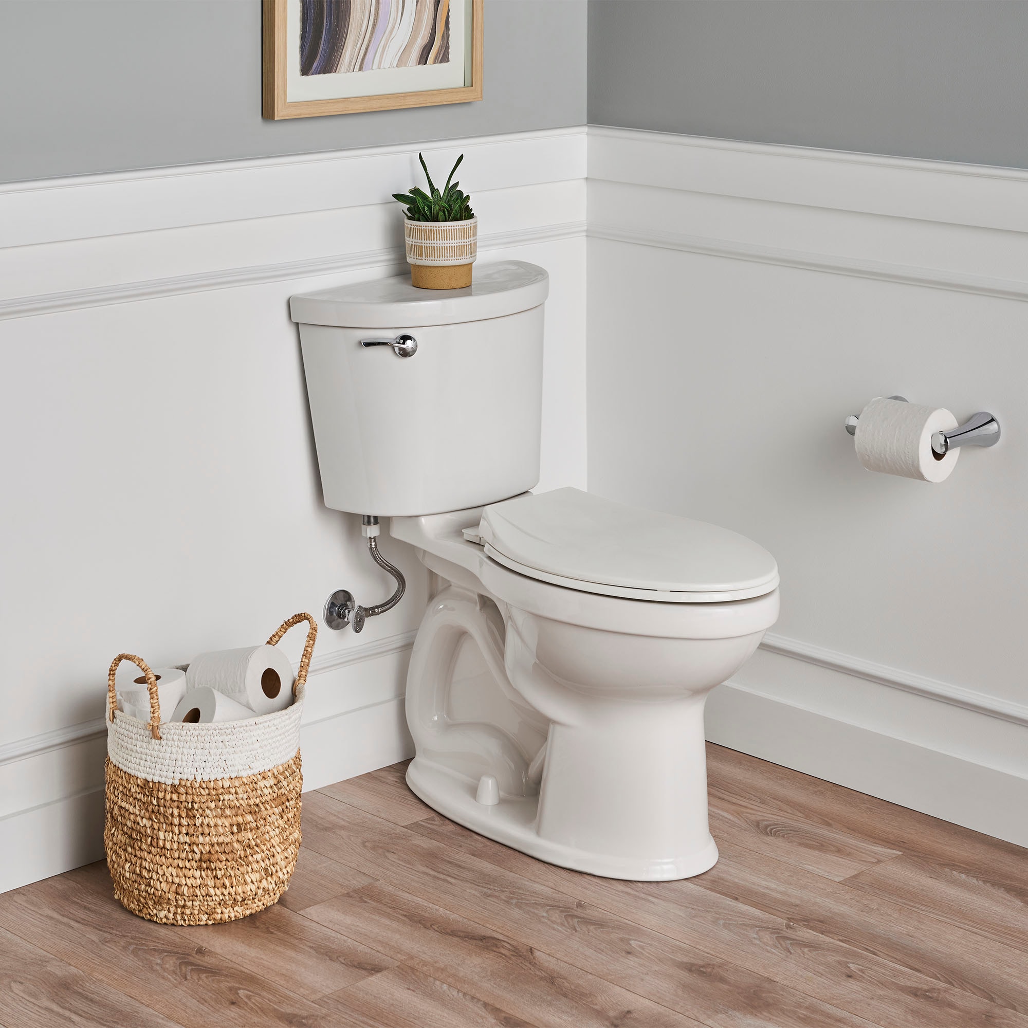 Asiento de Inodoro alargado de plástico resistente MightyTuff American Standard Blanco con Cierre Suave