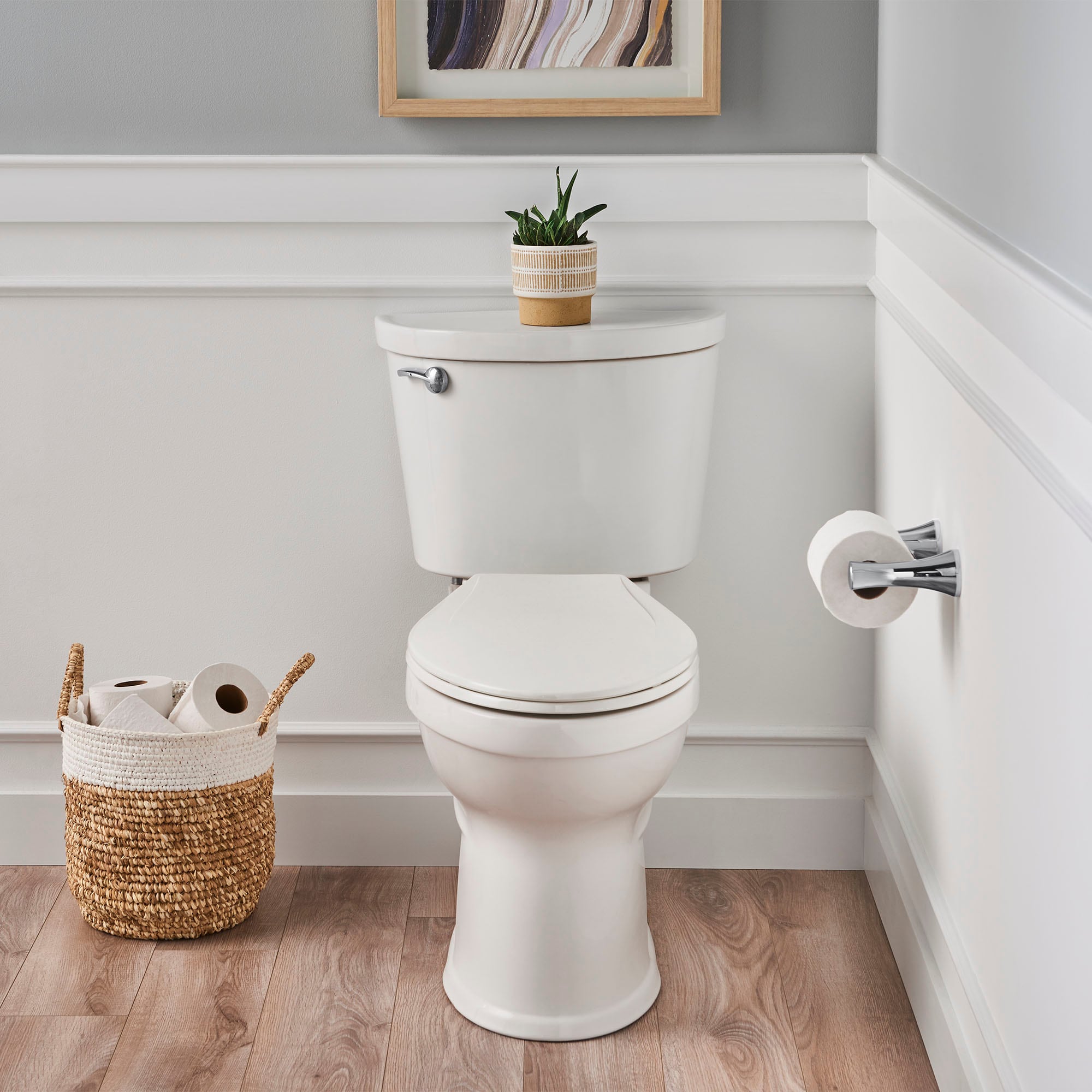 Asiento de Inodoro alargado de plástico resistente MightyTuff American Standard Blanco con Cierre Suave