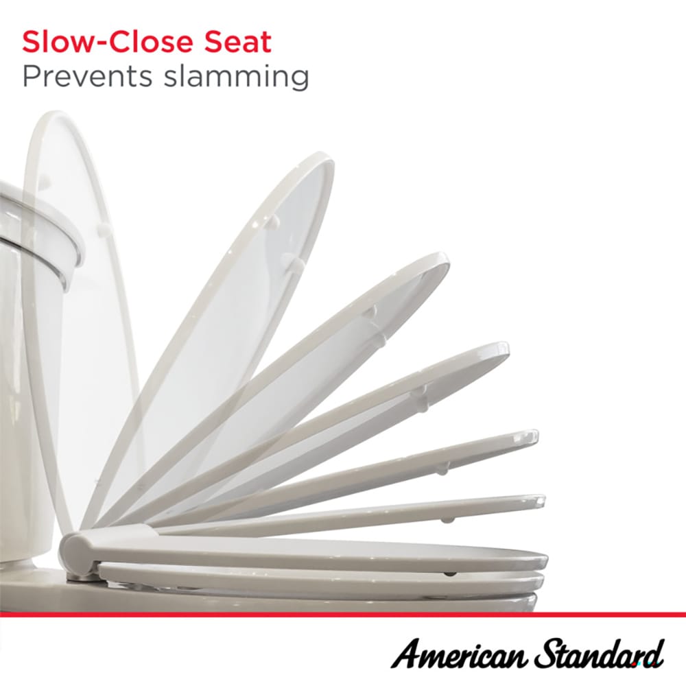 Asiento de Inodoro alargado de plástico resistente MightyTuff American Standard Blanco con Cierre Suave