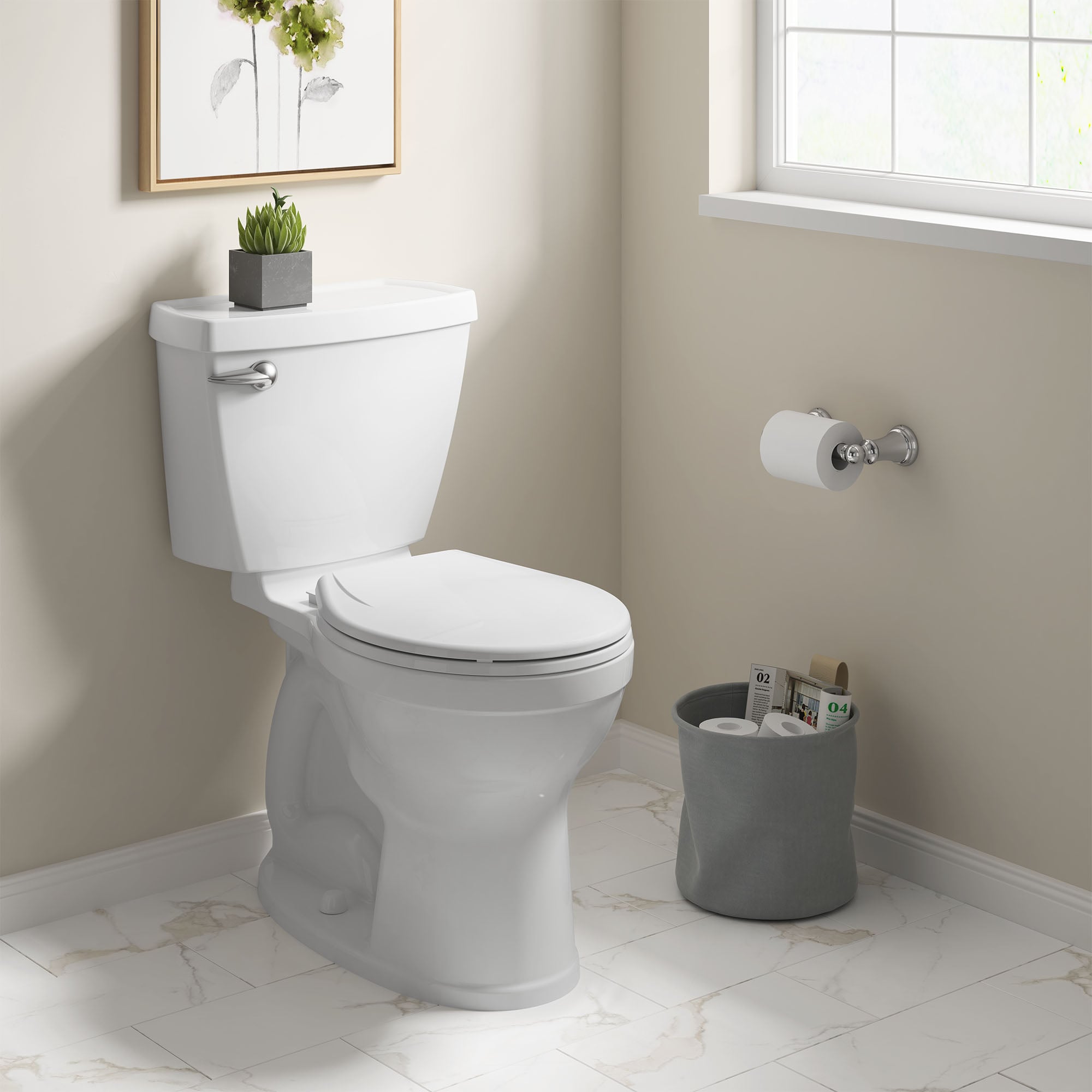 Asiento de inodoro redondo de plástico American Standard MightyTuff Blanco con cierre suave 5267B60CL.020