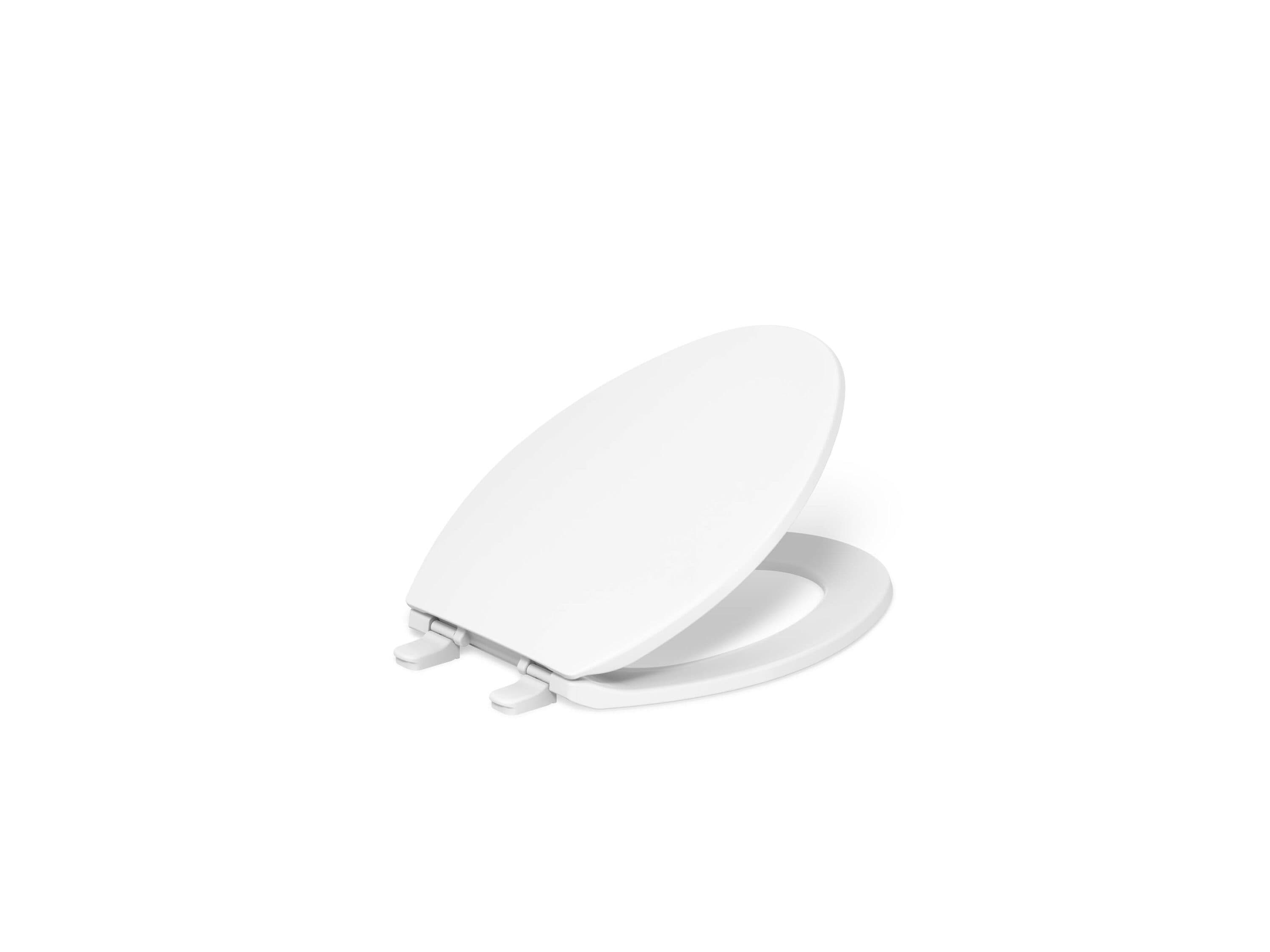 Asiento de Inodoro Alargado Blanco de Cierre Suave de Plástico KOHLER Brevia R20110-0