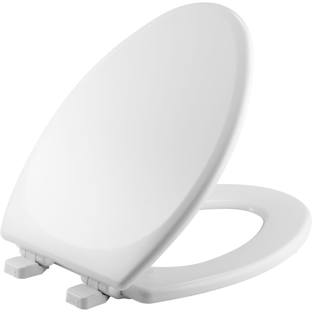 Asiento de baño alargado blanco de madera con cierre suave Mayfair by Bemis Lannon