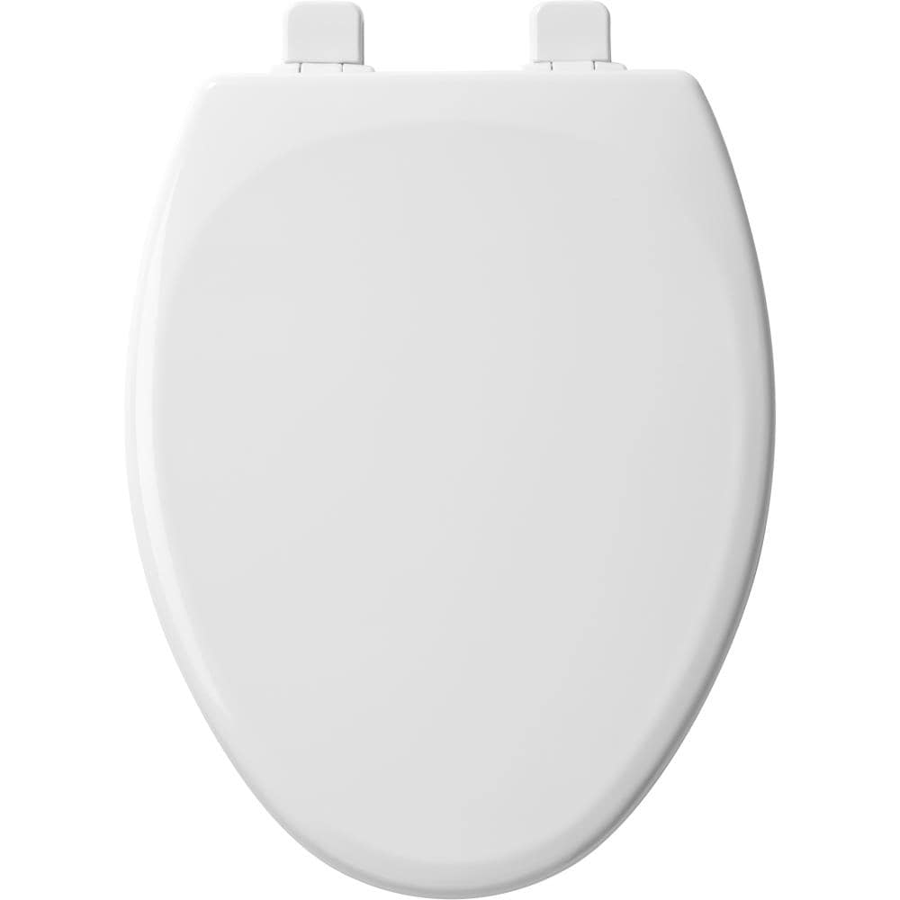 Asiento de baño alargado blanco de madera con cierre suave Mayfair by Bemis Lannon
