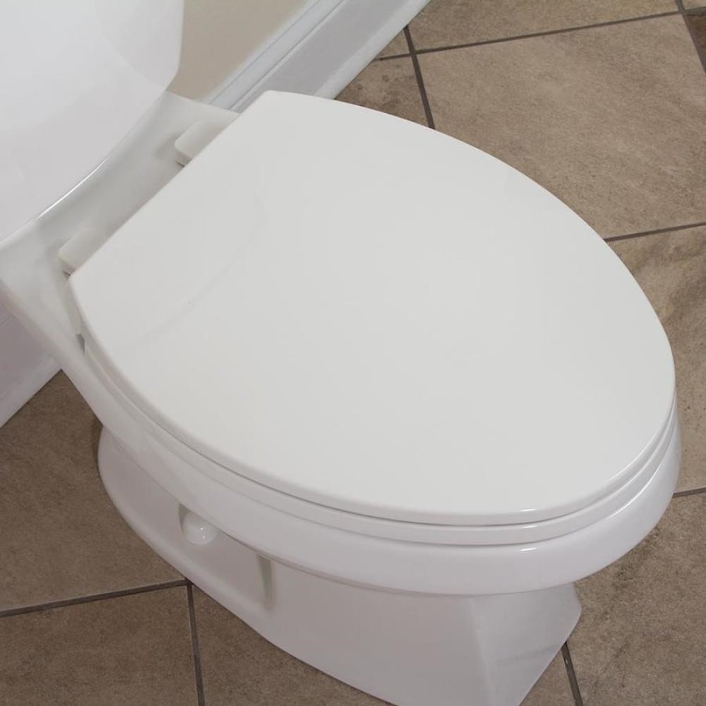 Asiento de baño alargado de plástico blanco de cierre suave Proyecto Fuente HY-PP03
