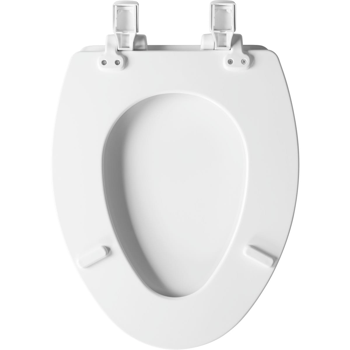 Asiento de inodoro alargado con cierre suave en blanco de madera Kendall Mayfair 1760SLEC 000