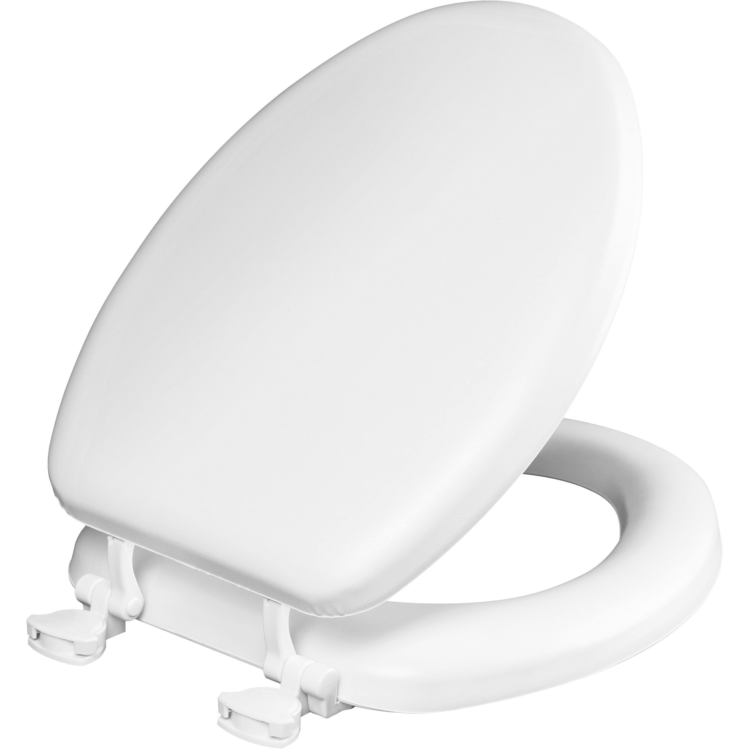 Asiento de baño acolchado alargado Mayfair de Bemis Eden en vinilo blanco 1713ECA 000