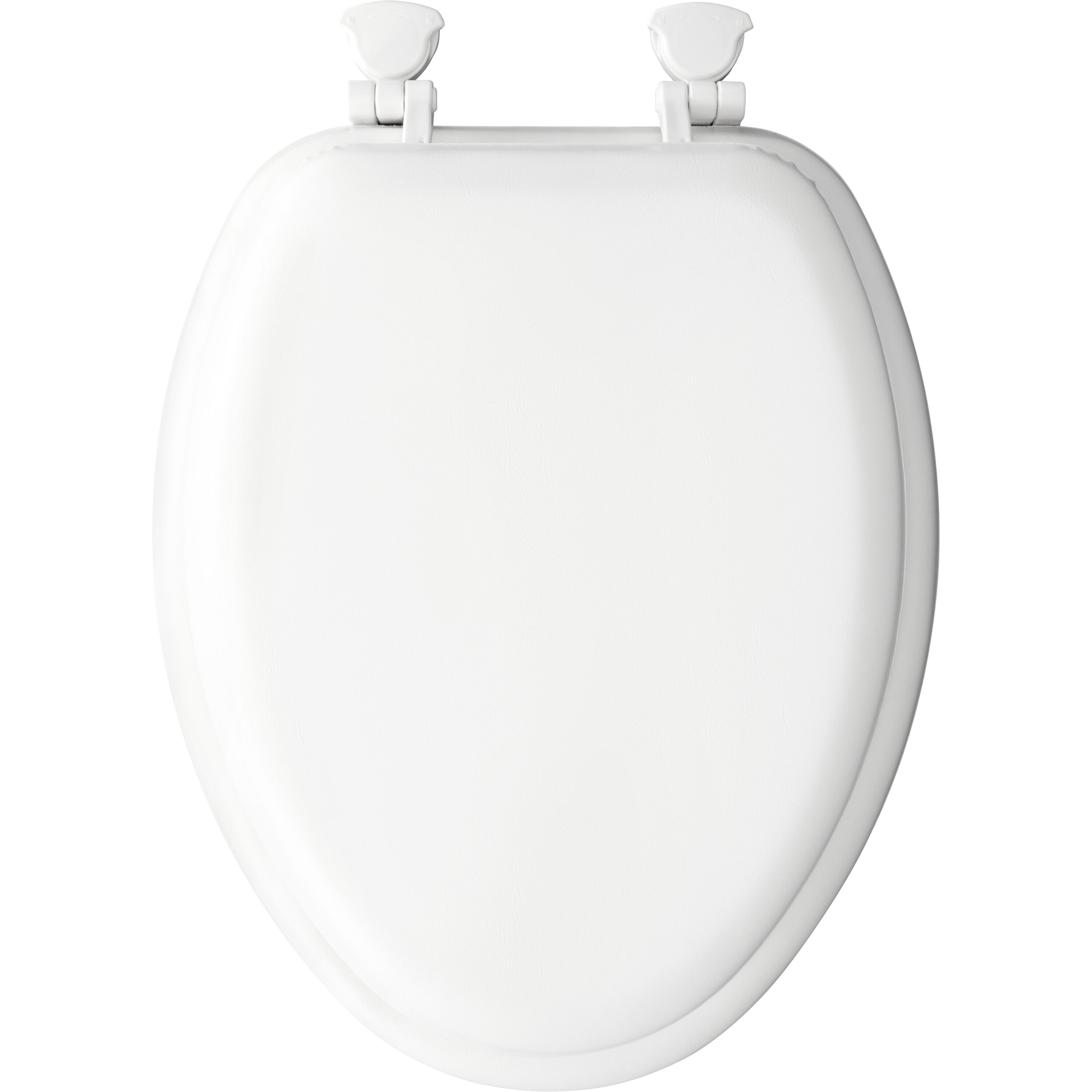 Asiento de baño acolchado alargado Mayfair de Bemis Eden en vinilo blanco 1713ECA 000