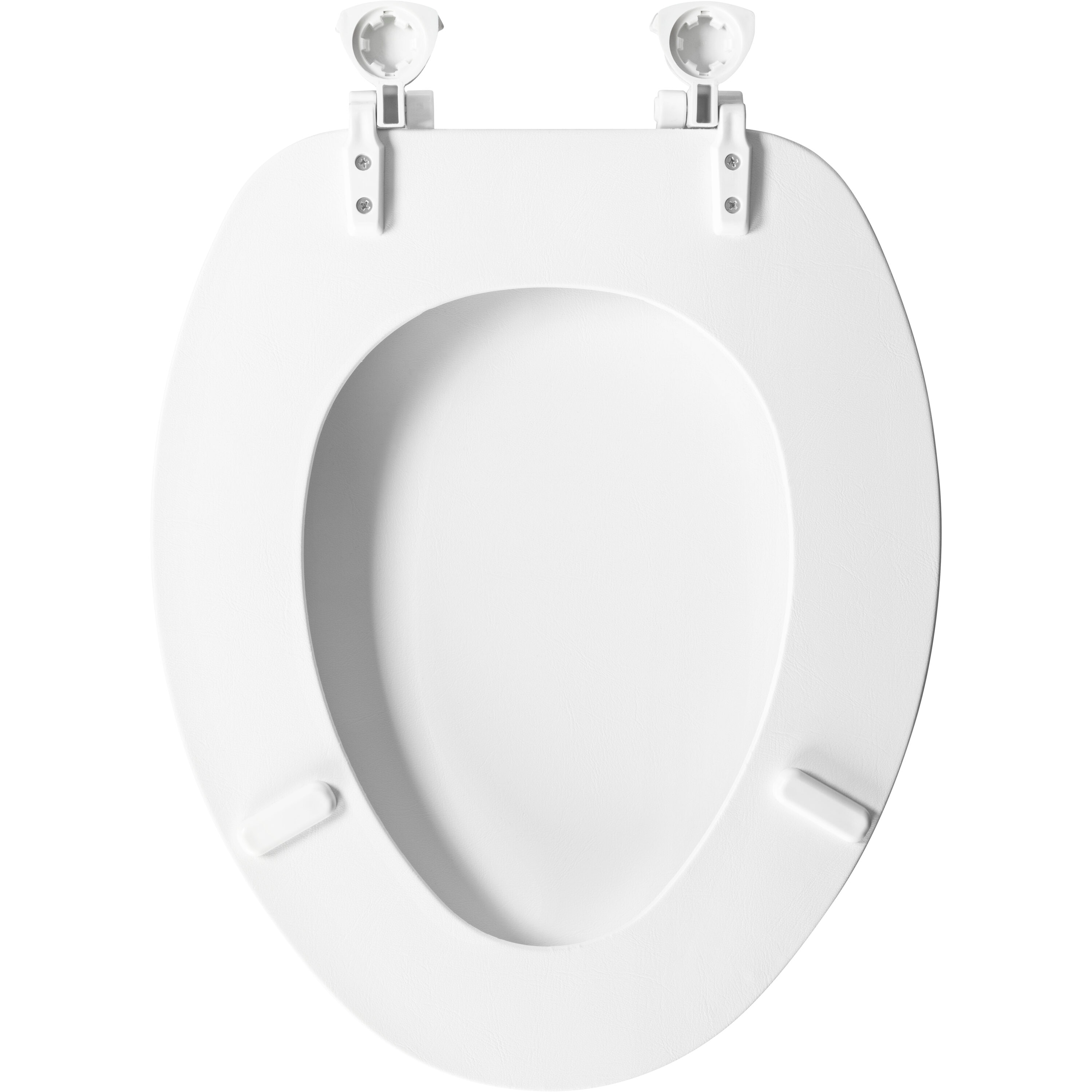 Asiento de baño acolchado alargado Mayfair de Bemis Eden en vinilo blanco 1713ECA 000