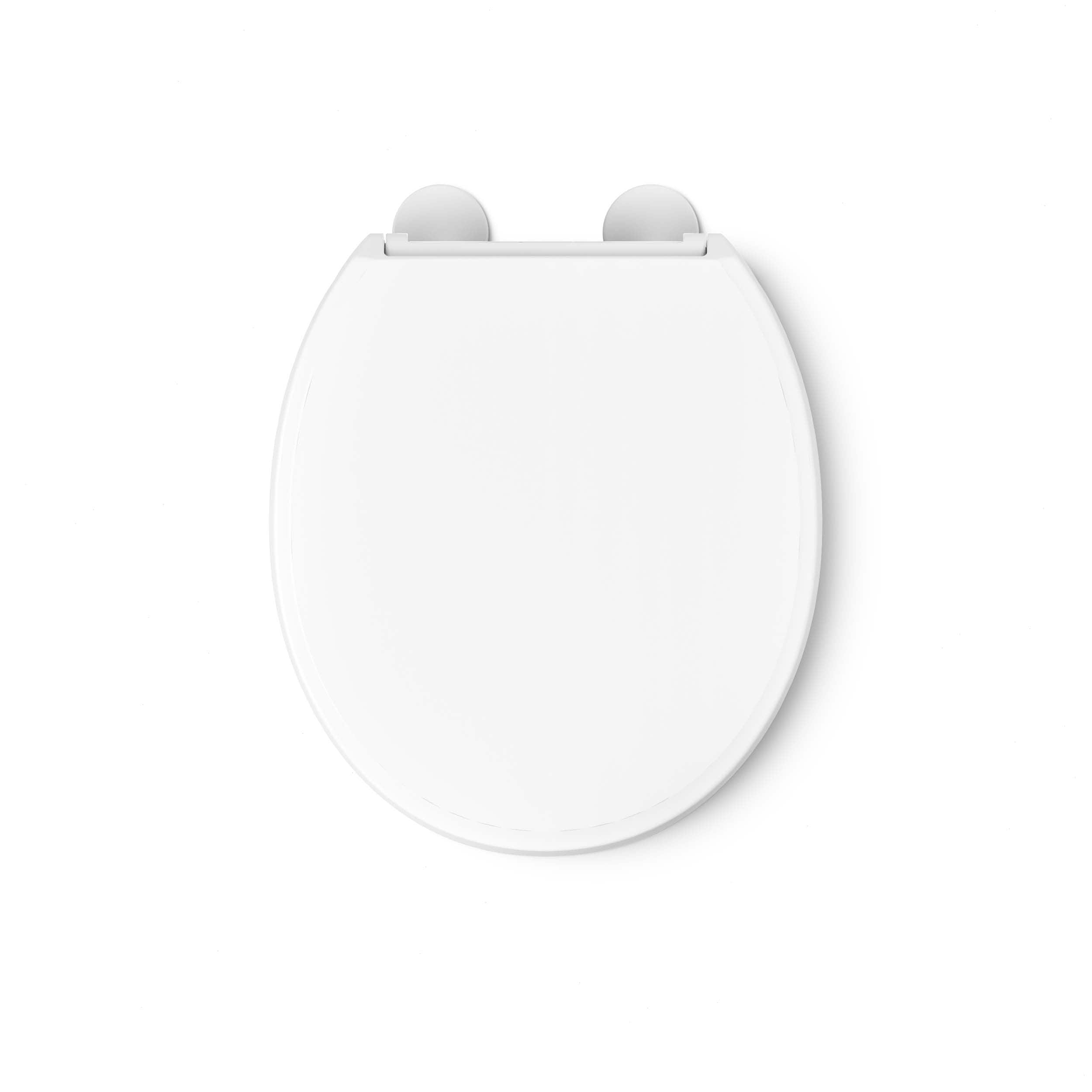 Asiento de inodoro alargado blanco de cierre suave de plástico de figura KOHLER 24295-A-0
