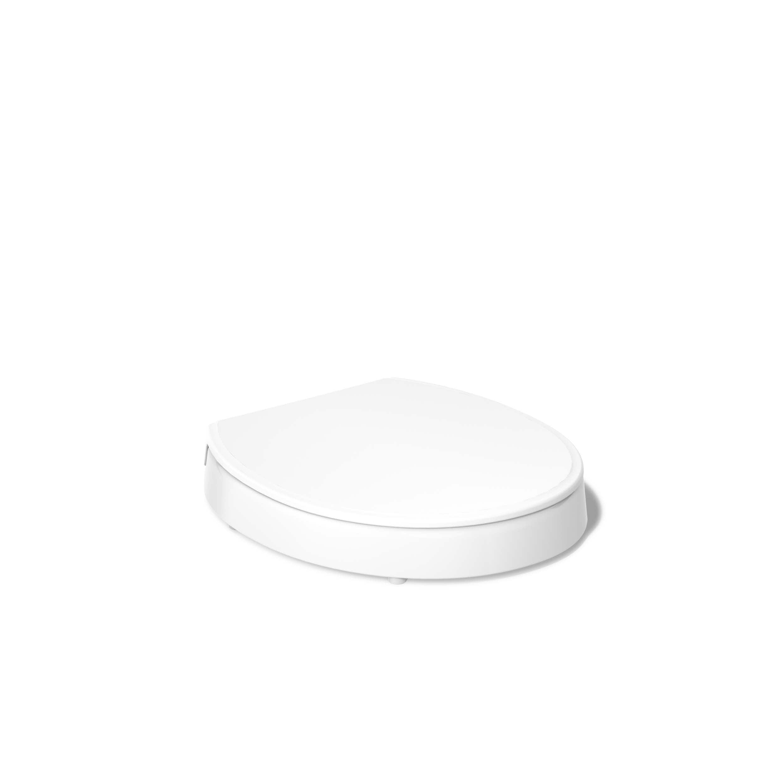 Asiento de inodoro alargado blanco de cierre suave de plástico de figura KOHLER 24295-A-0
