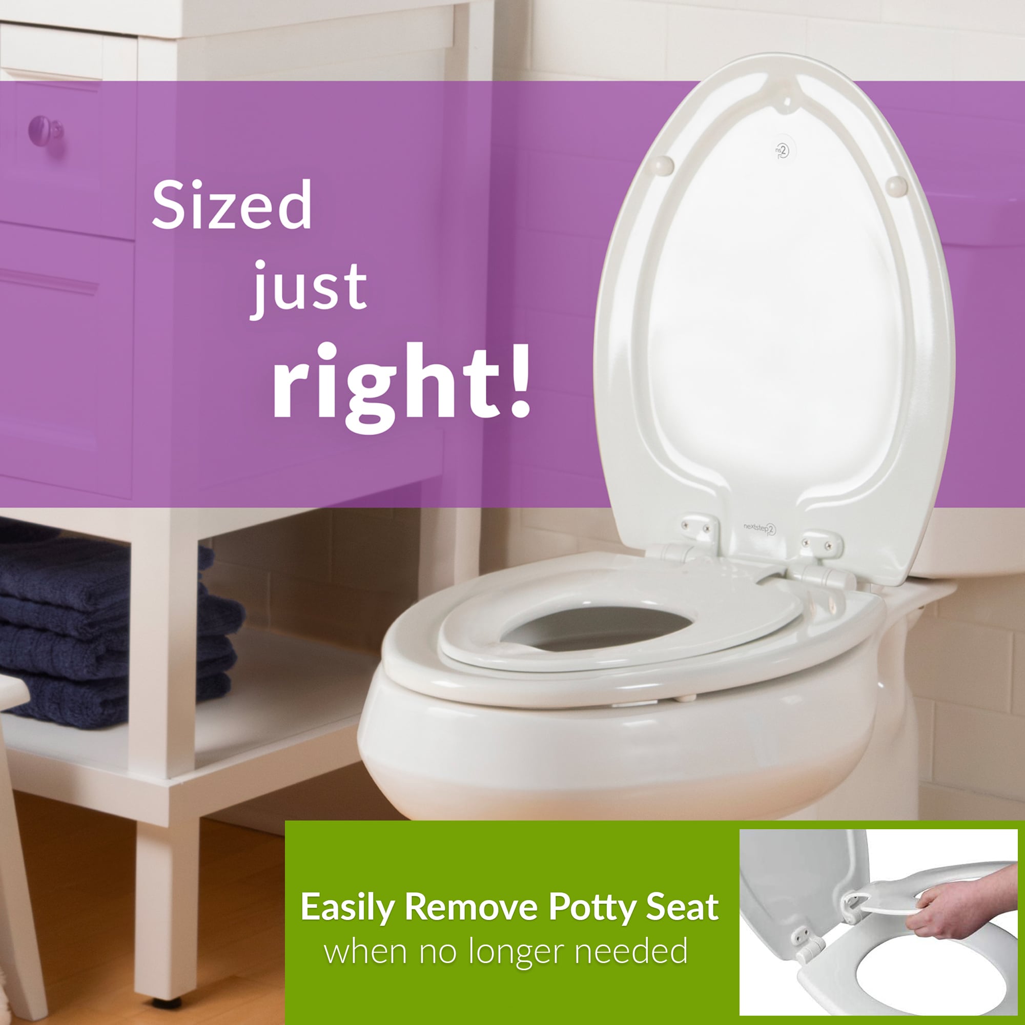Asiento de Inodoro Alargado de Madera Blanca con Cierre Suave Mayfair de Bemis NextStep2 1788SLOWA 000