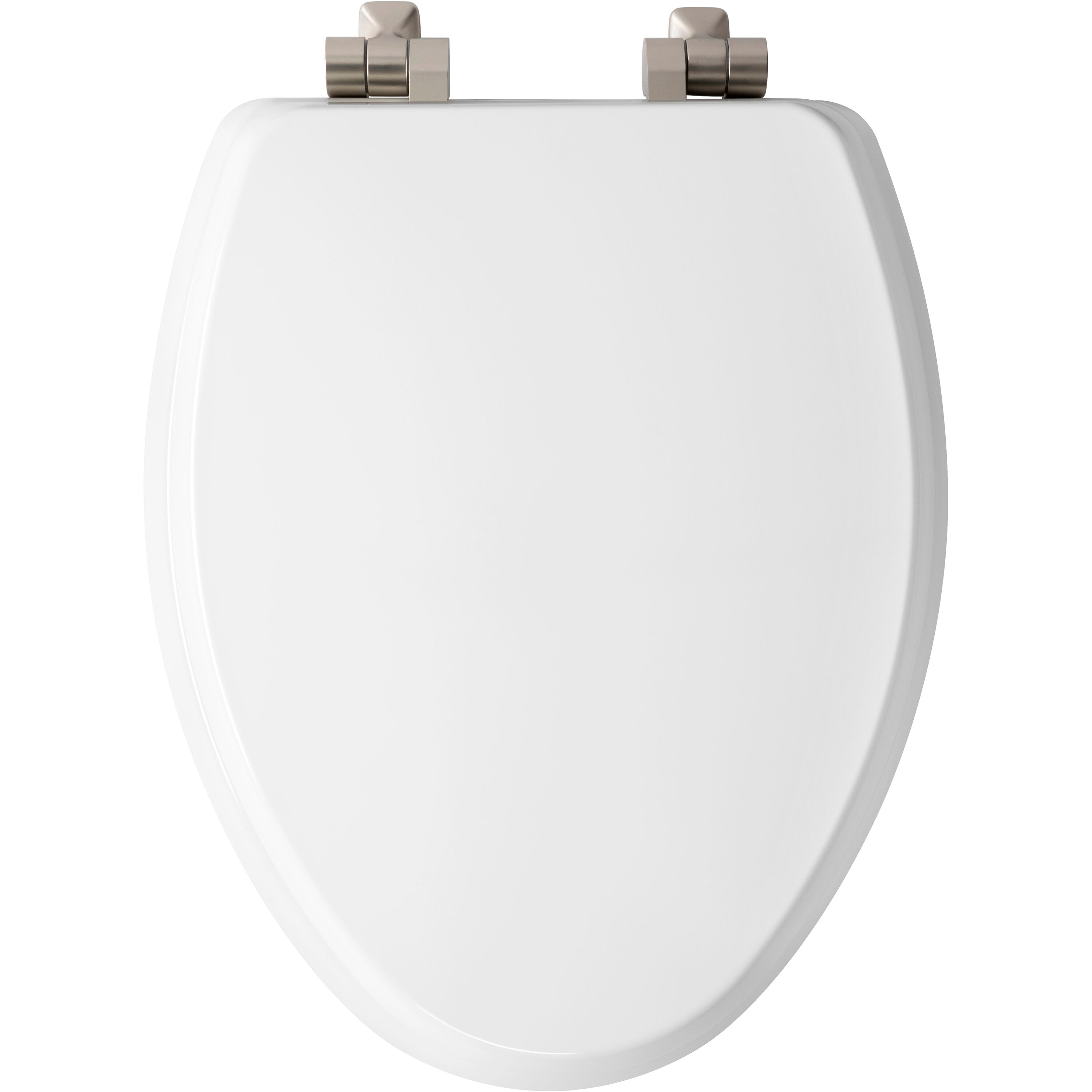 Asiento de baño alargado blanco de madera Benton de cierre suave Mayfair 1726BNSL 000