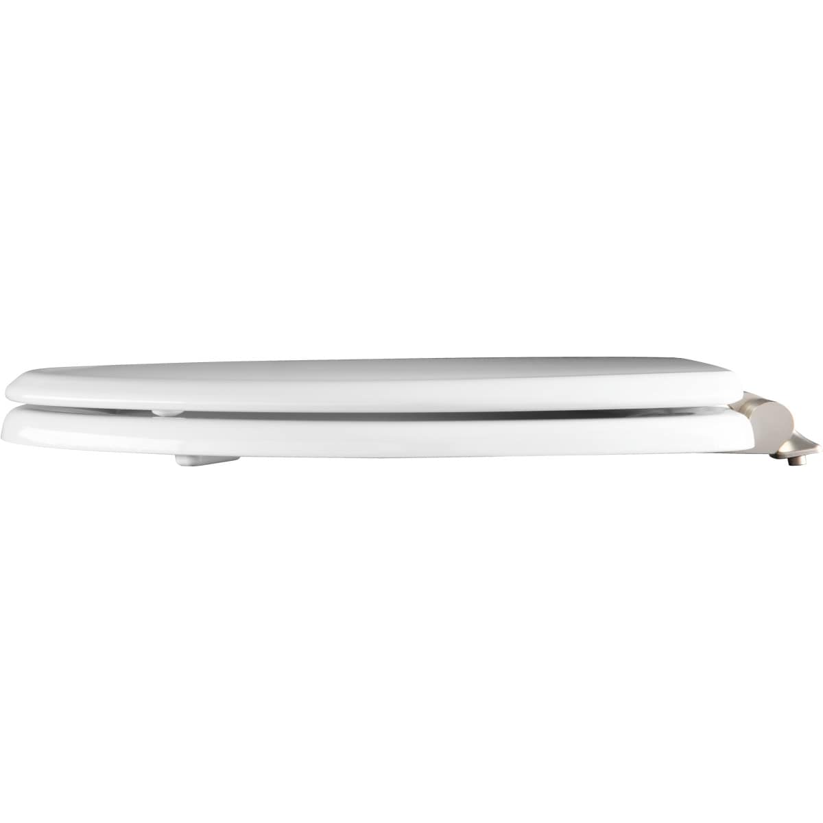 Asiento de baño alargado blanco de madera Benton de cierre suave Mayfair 1726BNSL 000