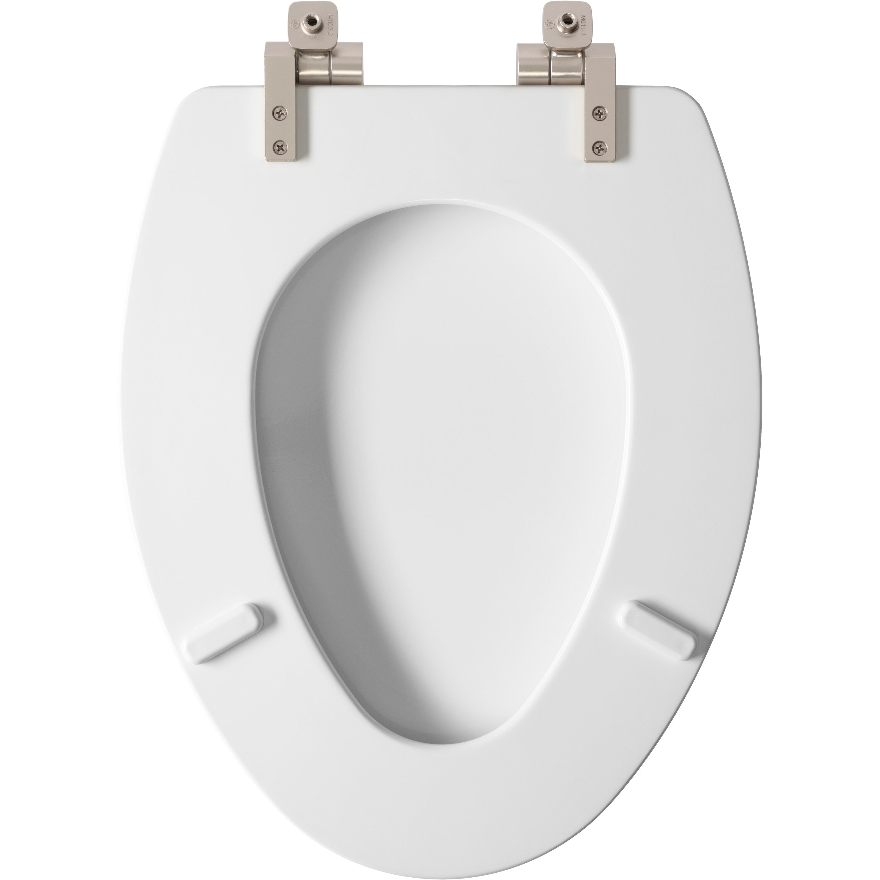 Asiento de baño alargado blanco de madera Benton de cierre suave Mayfair 1726BNSL 000