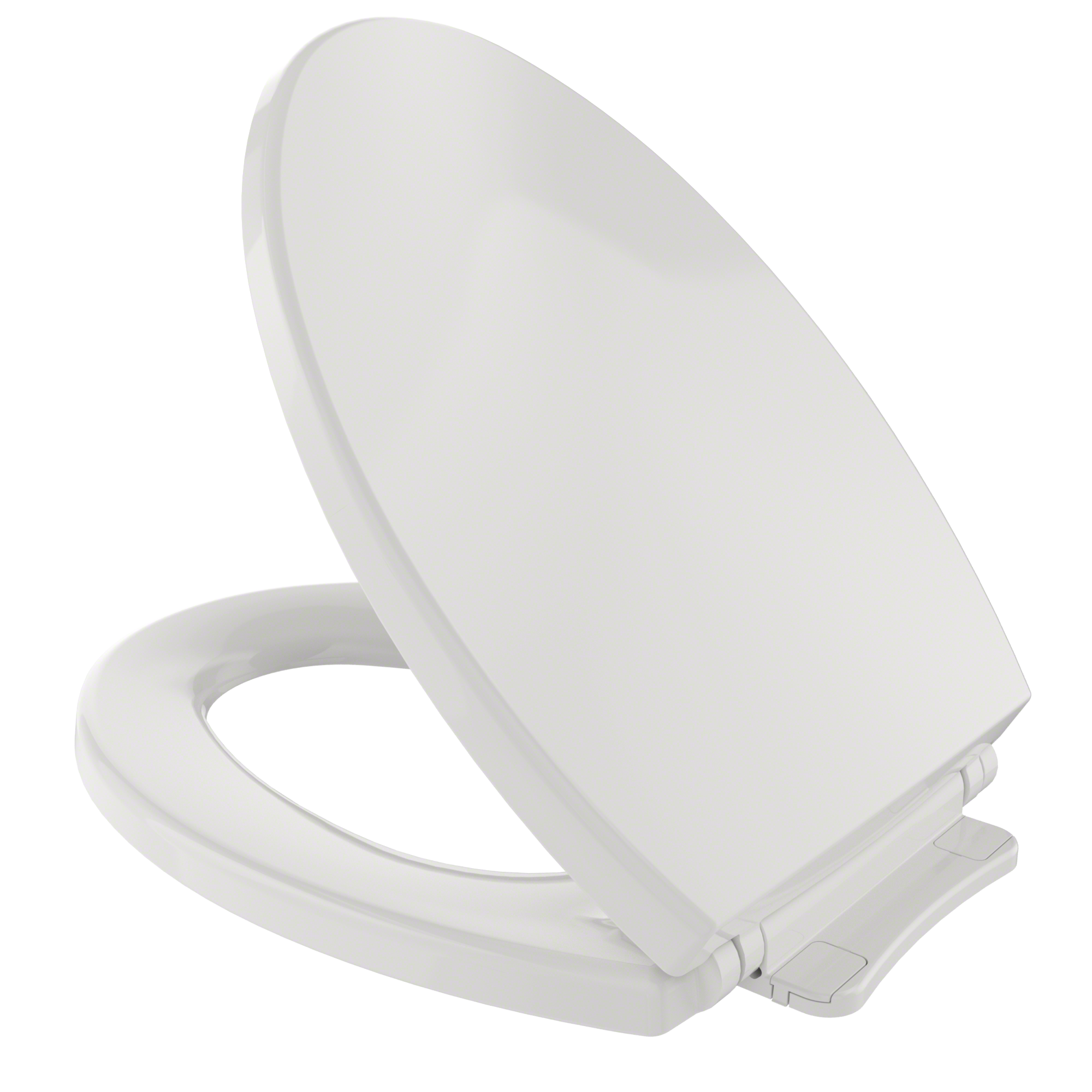 Asiento de inodoro alargado de cierre suave en color blanco colonial para TOTO de plástico