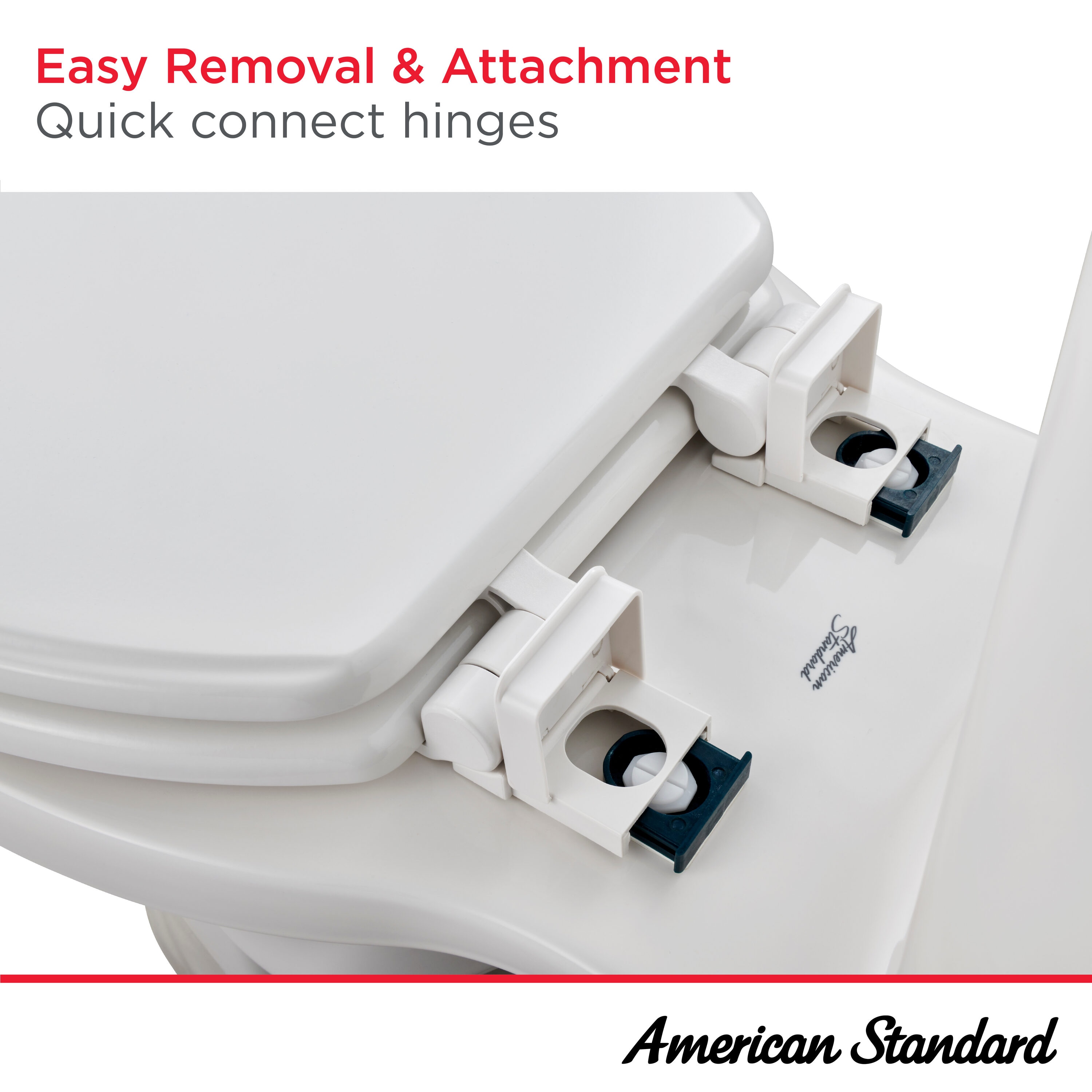 Asiento de baño alargado con cierre suave Moments Wood Blanco de American Standard