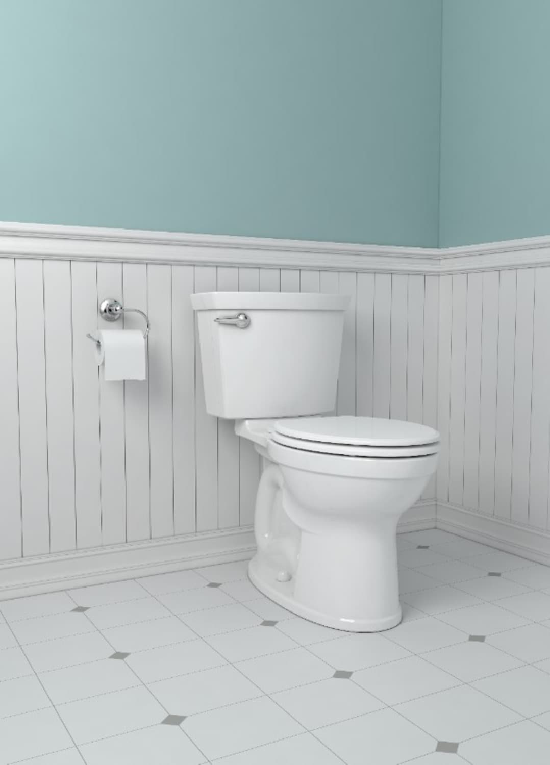 Asiento de baño alargado con cierre suave Moments Wood Blanco de American Standard