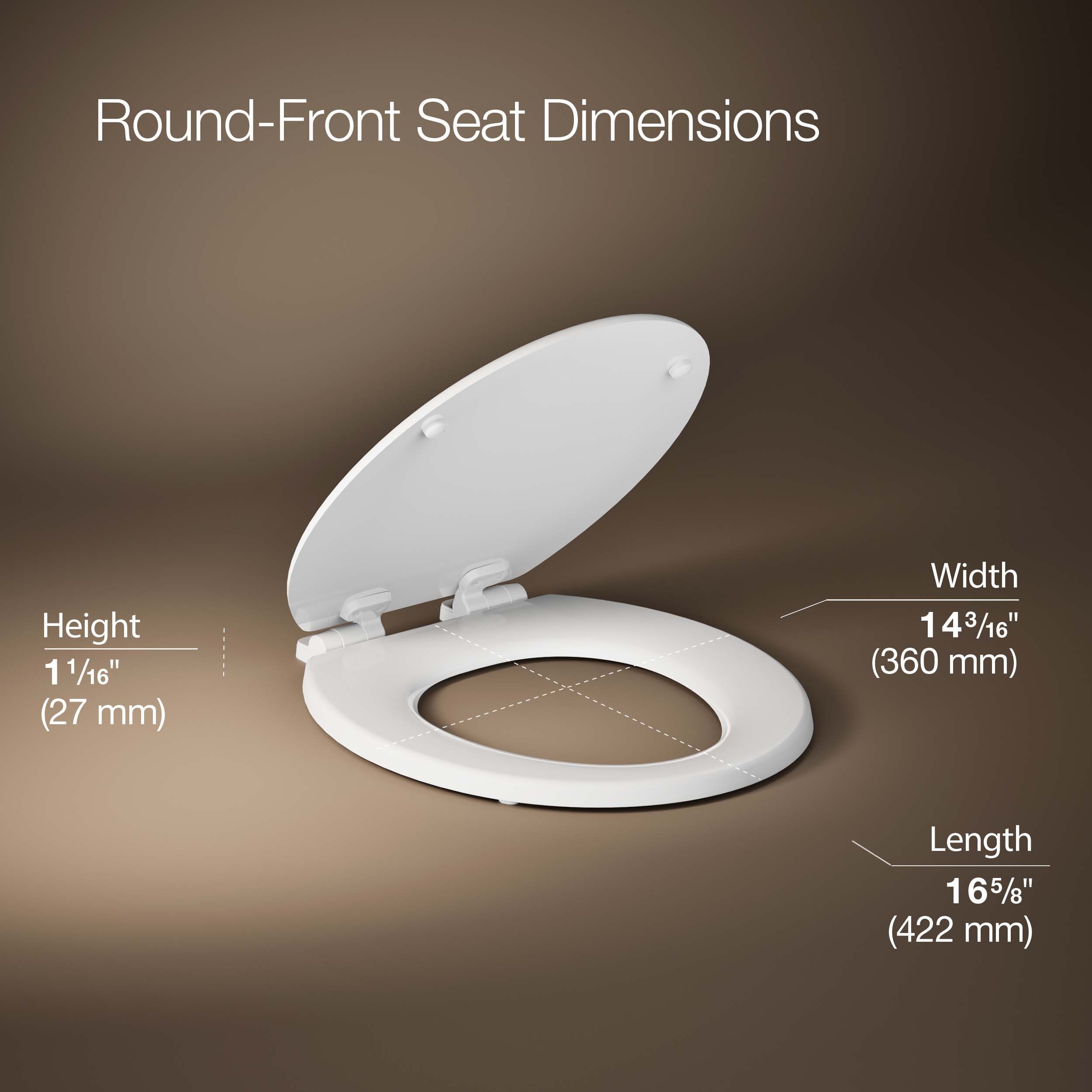 Asiento de inodoro KOHLER Ridgewood de Madera Blanco Redondo con Cierre Suave 20455-0