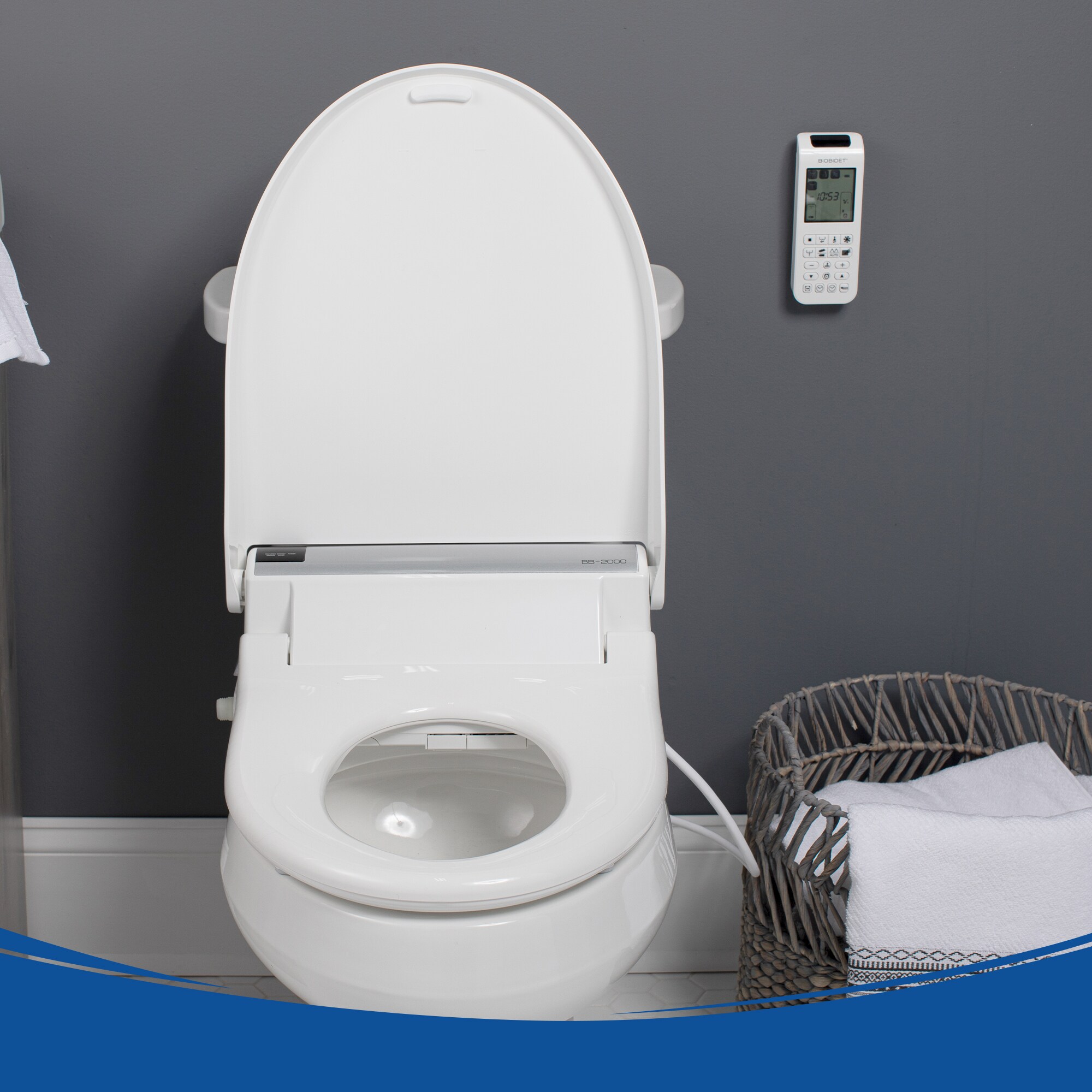 Asiento de Bidé Redondo Blanco de Plástico con Cierre Suave BB-2000 Bio Bidet