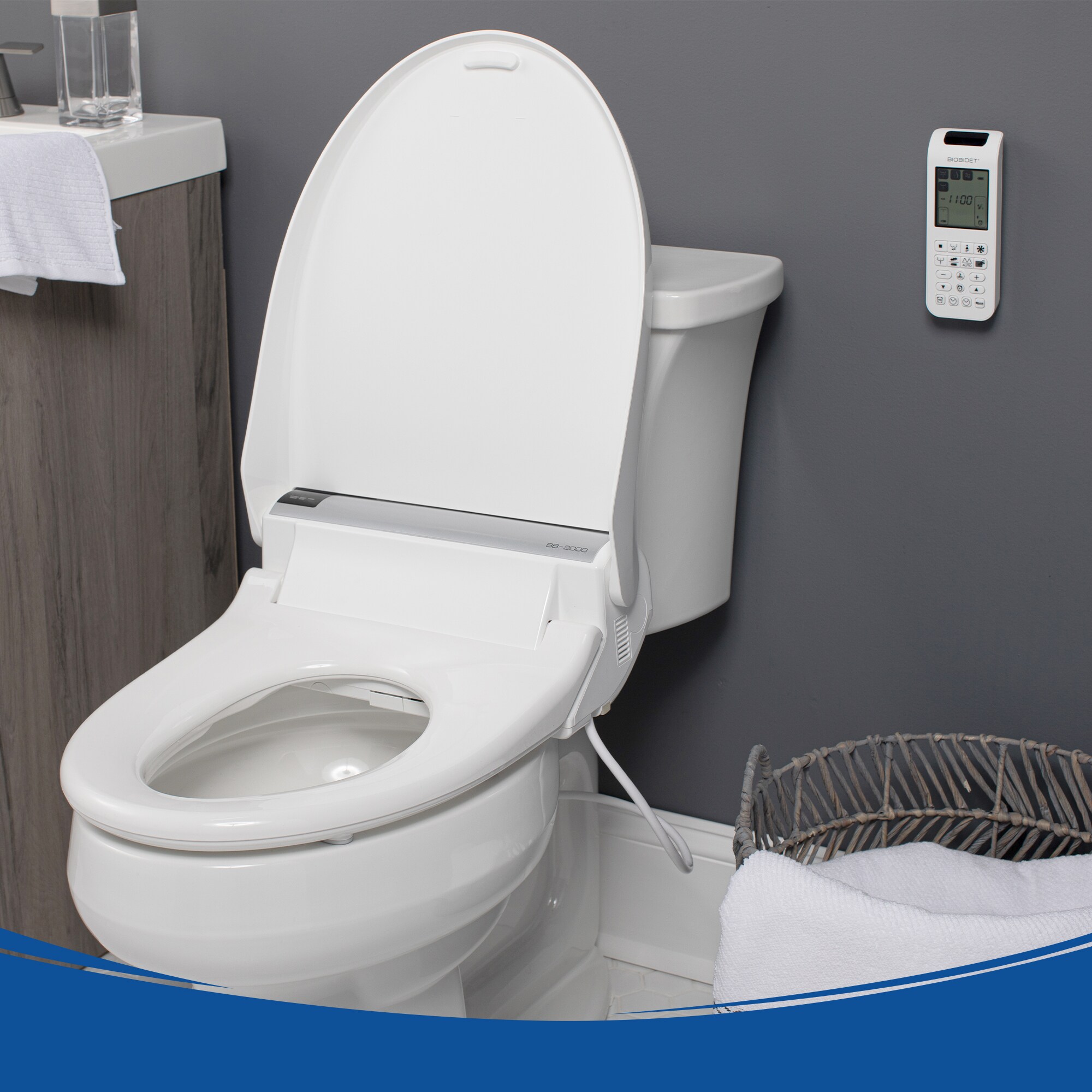 Asiento de Bidé Redondo Blanco de Plástico con Cierre Suave BB-2000 Bio Bidet