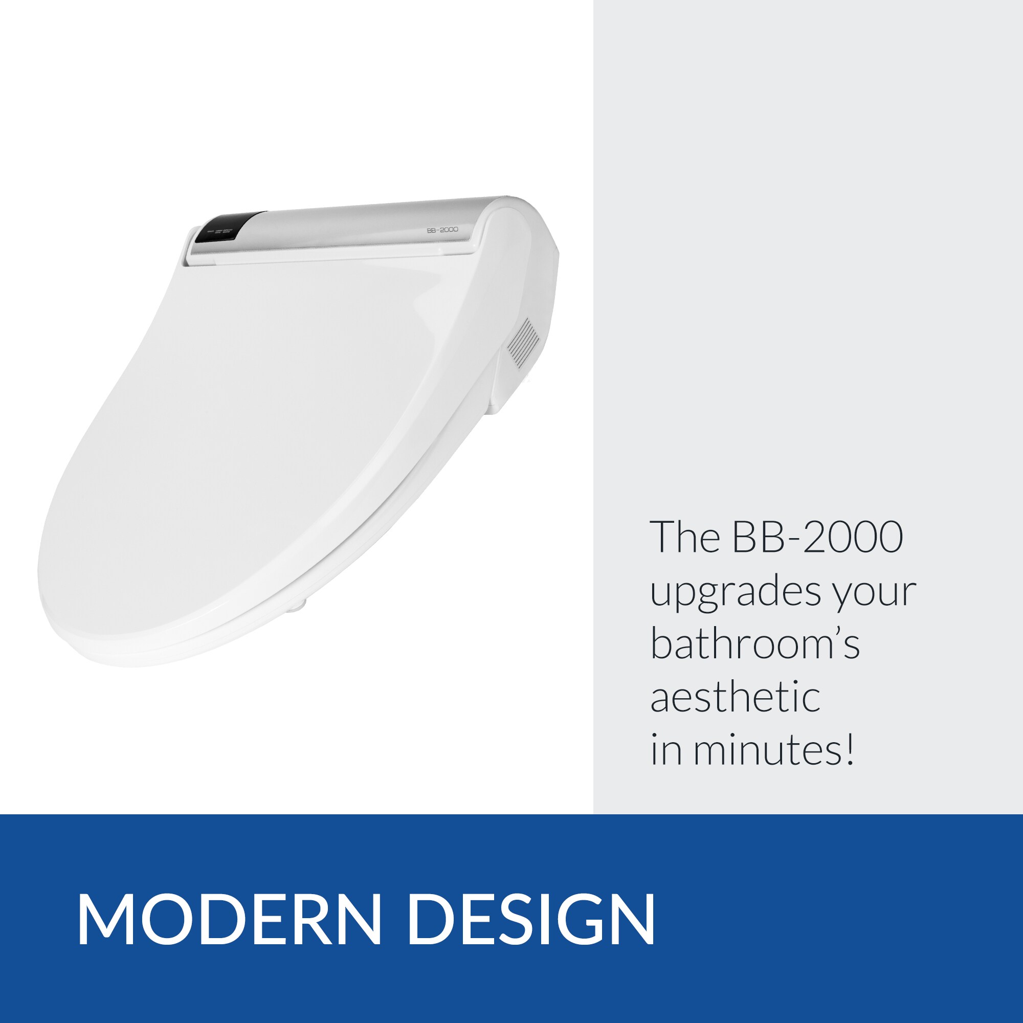 Asiento de Bidé Redondo Blanco de Plástico con Cierre Suave BB-2000 Bio Bidet