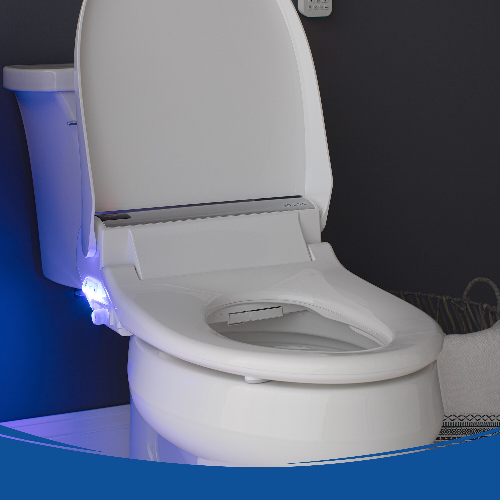 Asiento de Bidé Redondo Blanco de Plástico con Cierre Suave BB-2000 Bio Bidet