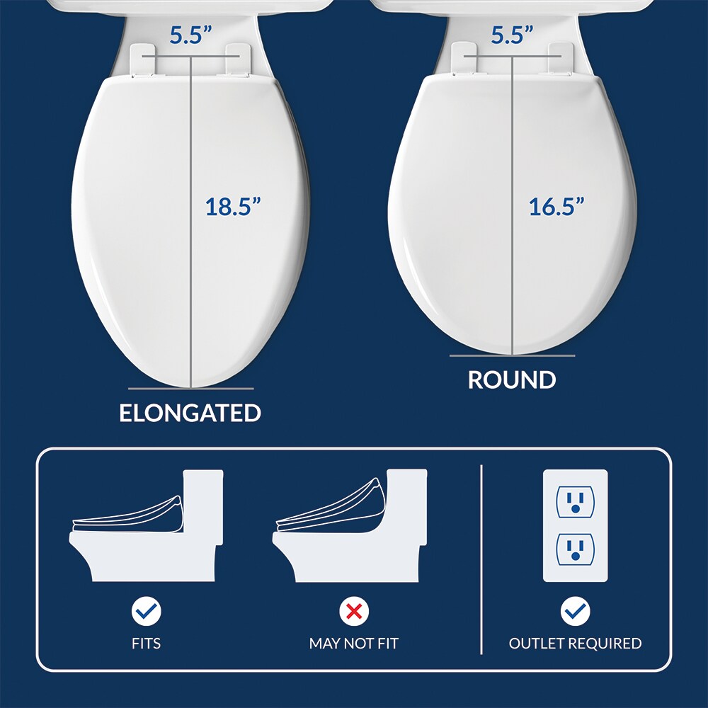 Asiento de Bidé Redondo Blanco de Plástico con Cierre Suave BB-2000 Bio Bidet
