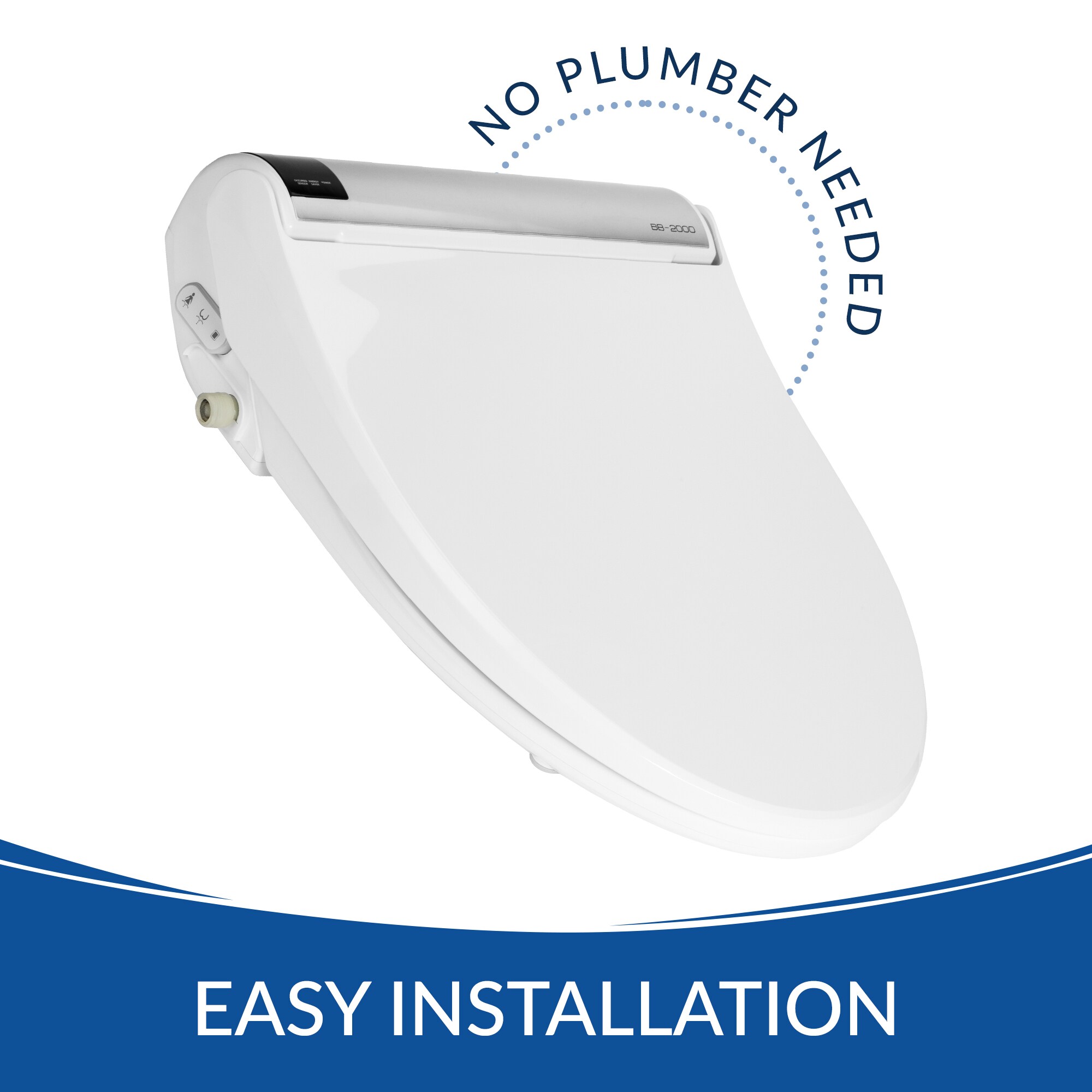 Asiento de Bidé Redondo Blanco de Plástico con Cierre Suave BB-2000 Bio Bidet