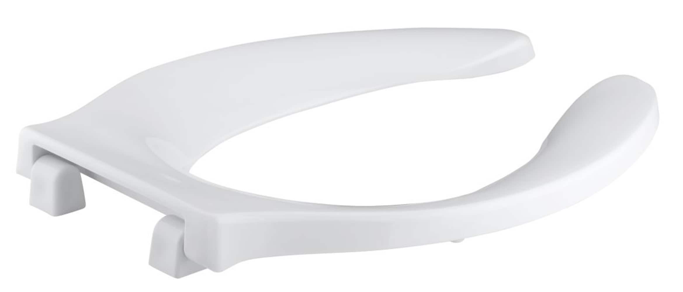 Asiento de baño alargado de plástico blanco Stronghold de KOHLER 4731-CA-0
