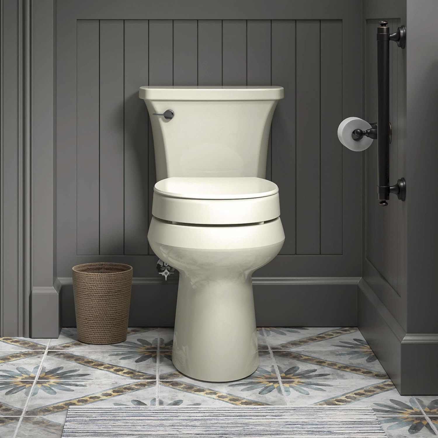Asiento de Inodoro Redondo con Cierre Suave en Color Crema de Plástico KOHLER 25876-96