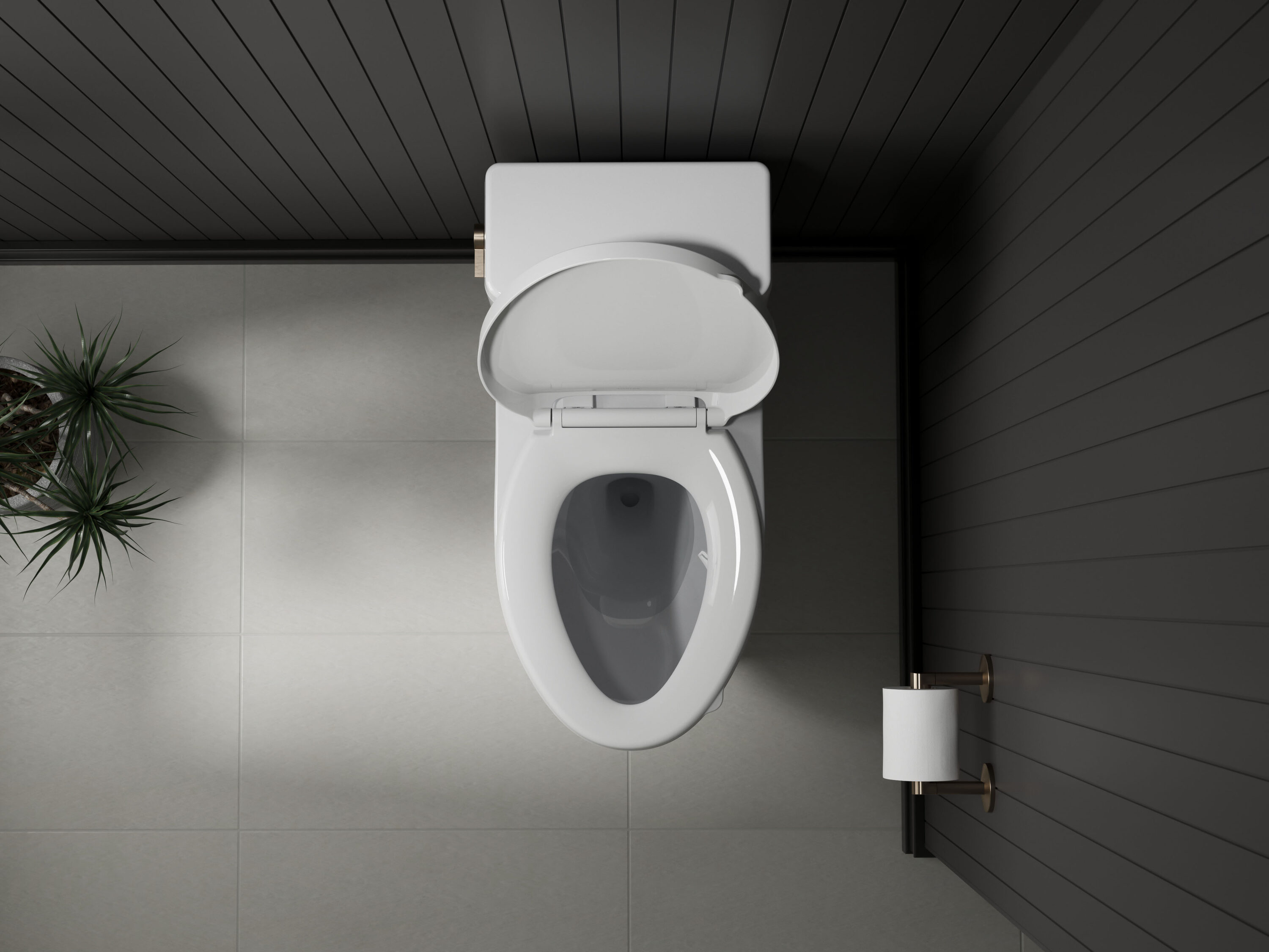 Asiento de inodoro alargado blanco con cierre suave Drift Tab de plástico KOHLER 29030-A-0