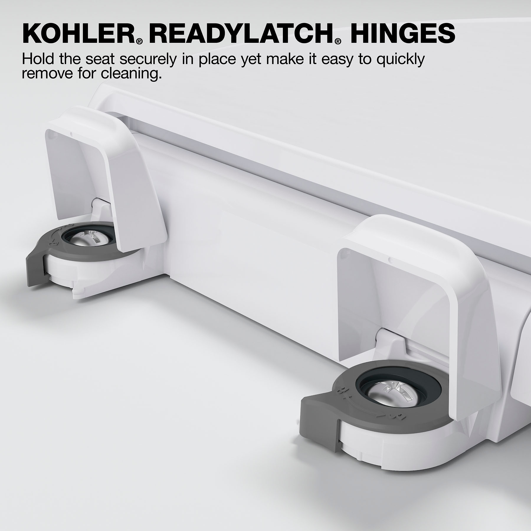 Asiento de inodoro alargado blanco con cierre suave Drift Tab de plástico KOHLER 29030-A-0