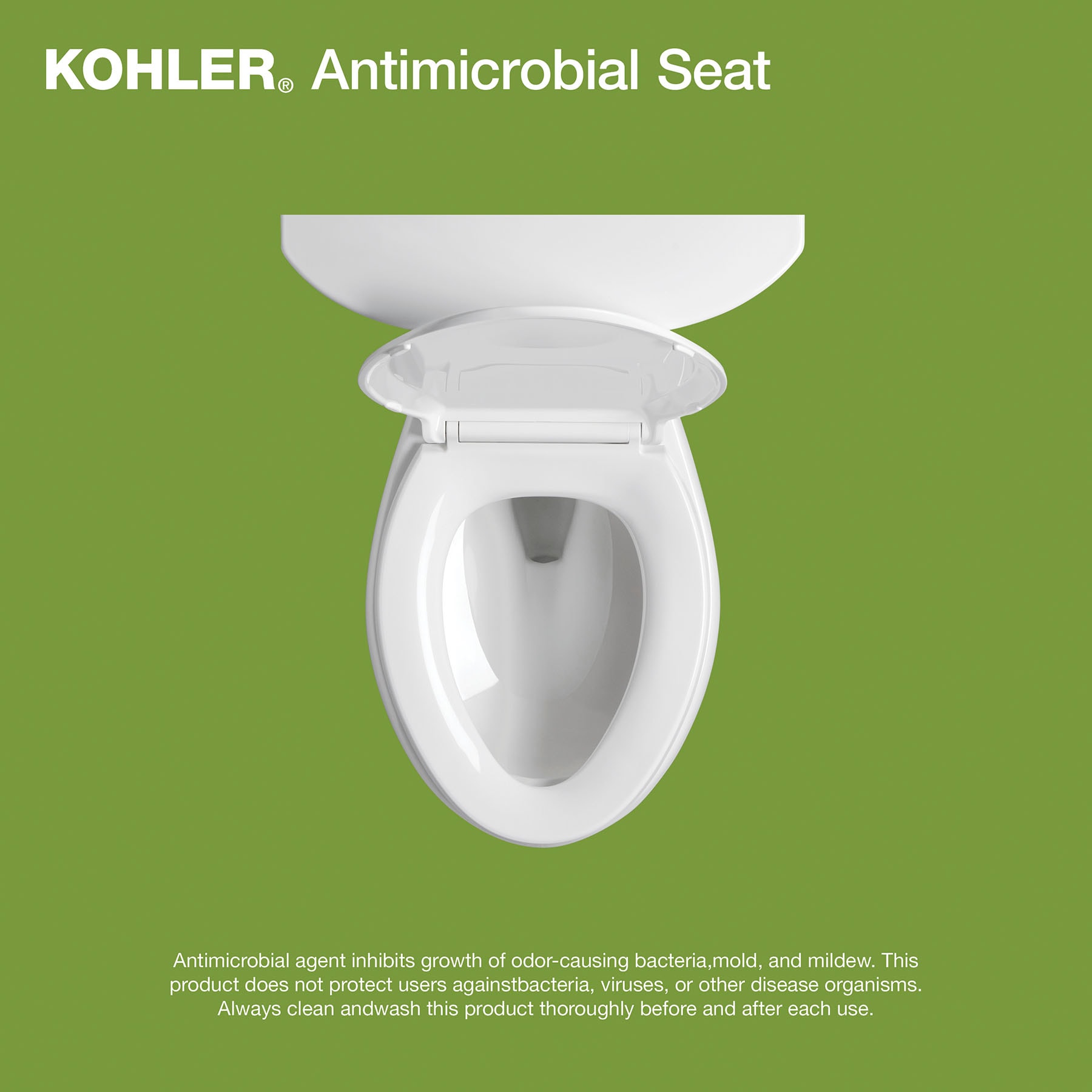 Asiento de Inodoro Redondo Blanco con Cierre Suave Drift Tab de Plástico KOHLER 29031-A-0