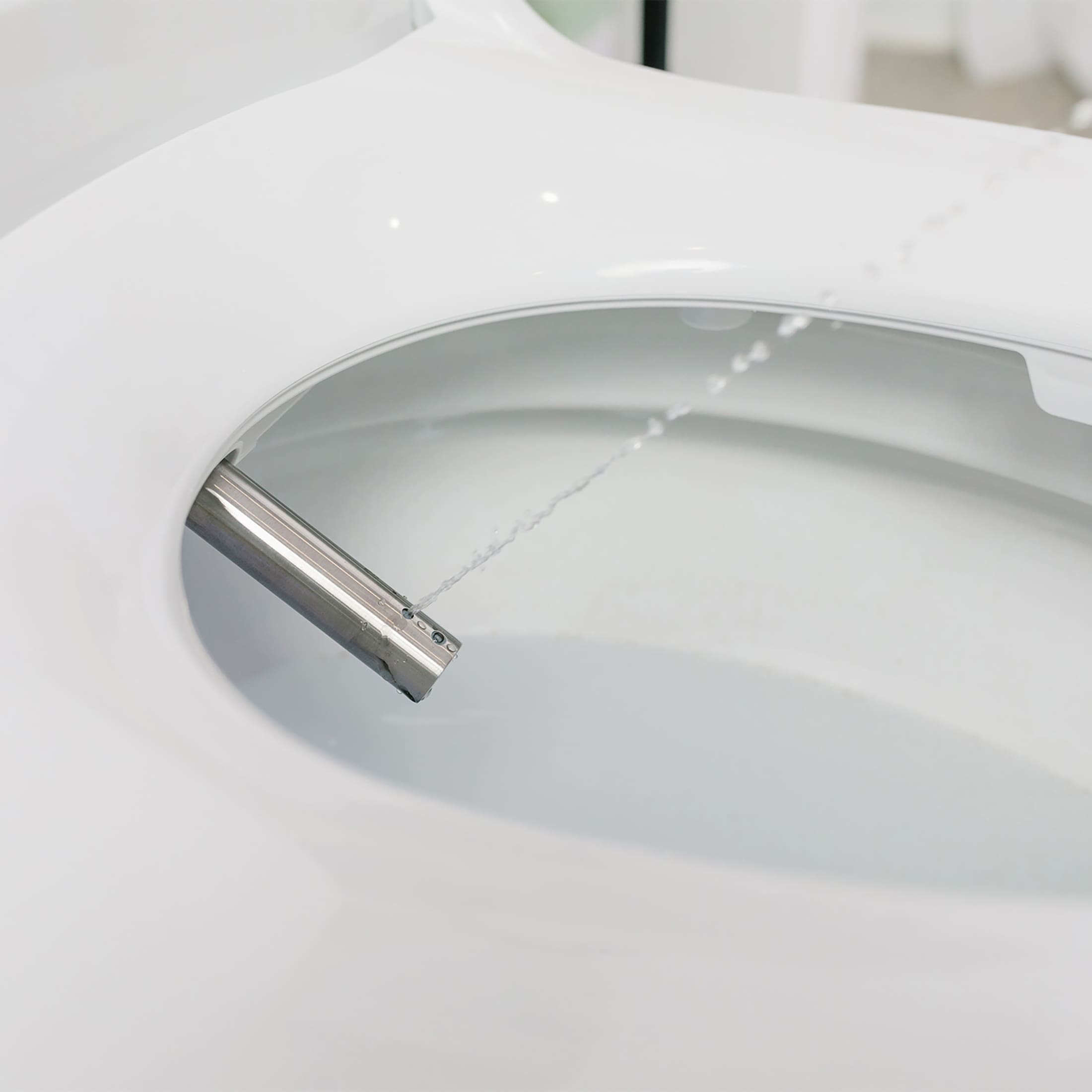Asiento de inodoro con bidet calentado de cierre suave redondo blanco de plástico Brondell CRDB-RW