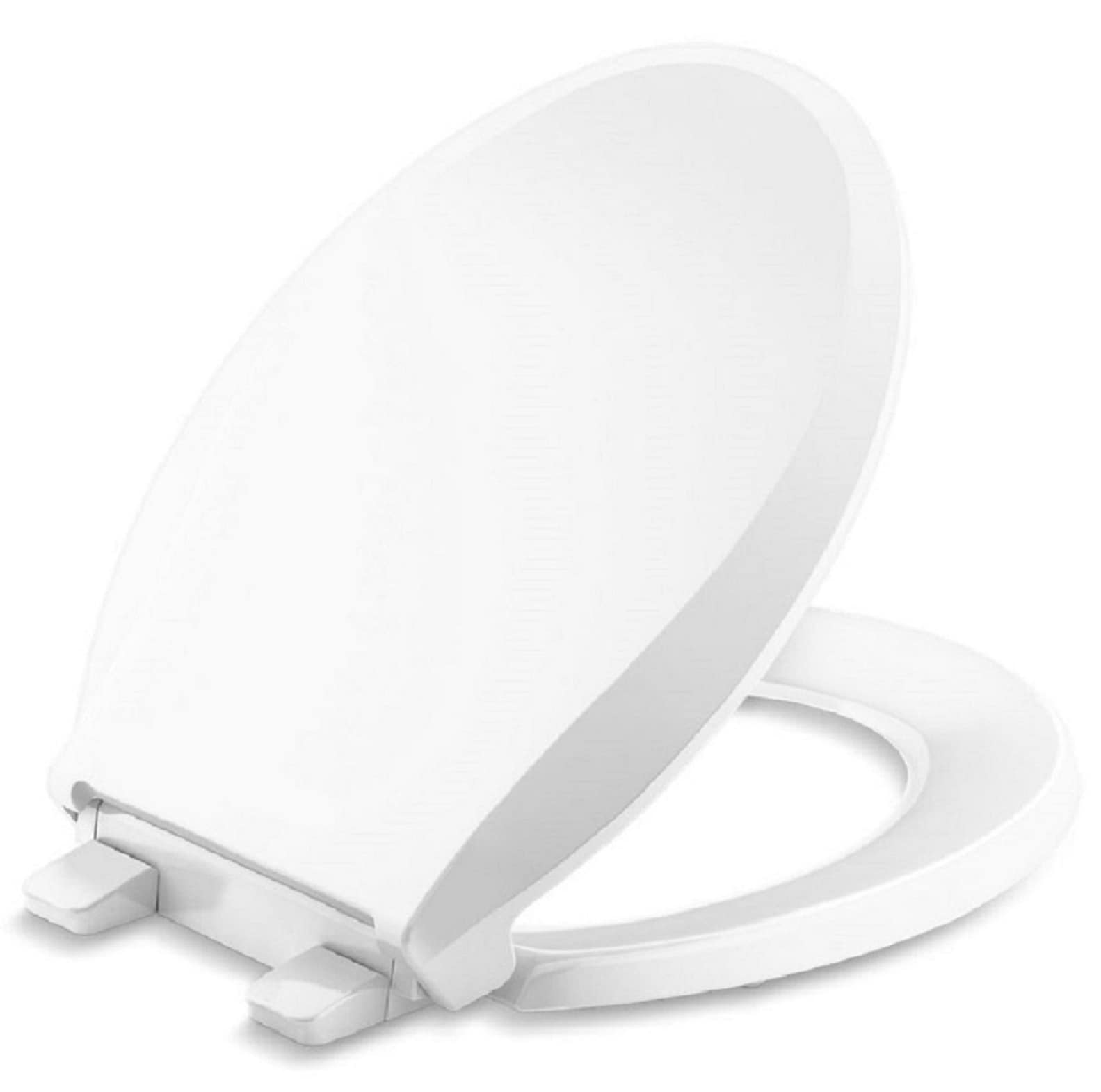 Asiento de baño redondo de plástico blanco con cierre suave - KOHLER 4639-RL-0