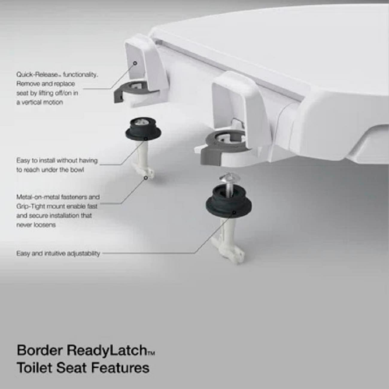 Asiento de baño redondo de plástico blanco con cierre suave - KOHLER 4639-RL-0