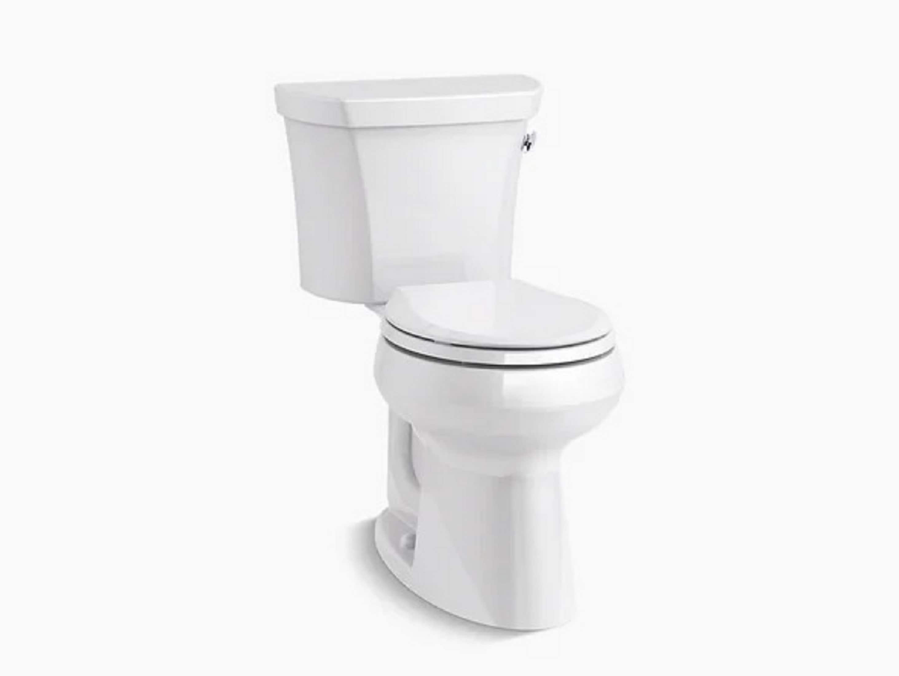 Asiento de baño redondo de plástico blanco con cierre suave - KOHLER 4639-RL-0