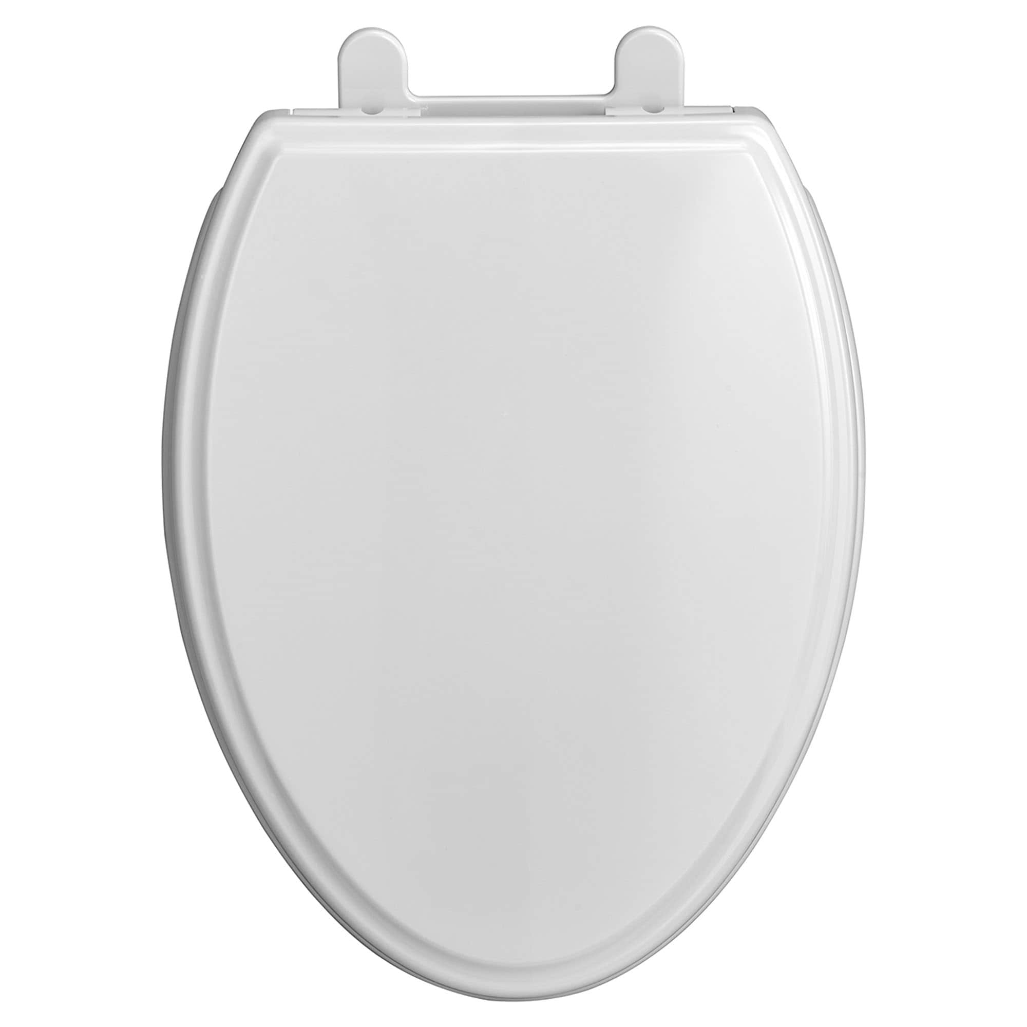 Asiento de inodoro alargado de cierre suave color blanco de plástico tradicional American Standard 5020A65G.020