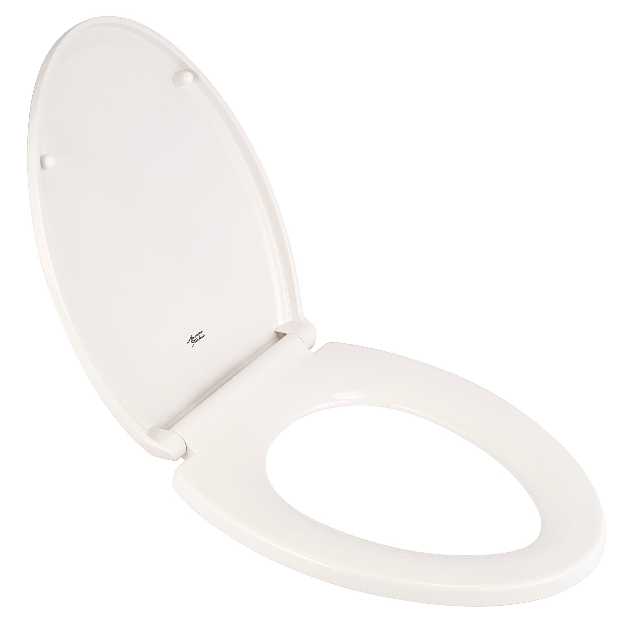 Asiento de inodoro alargado de cierre suave color blanco de plástico tradicional American Standard 5020A65G.020