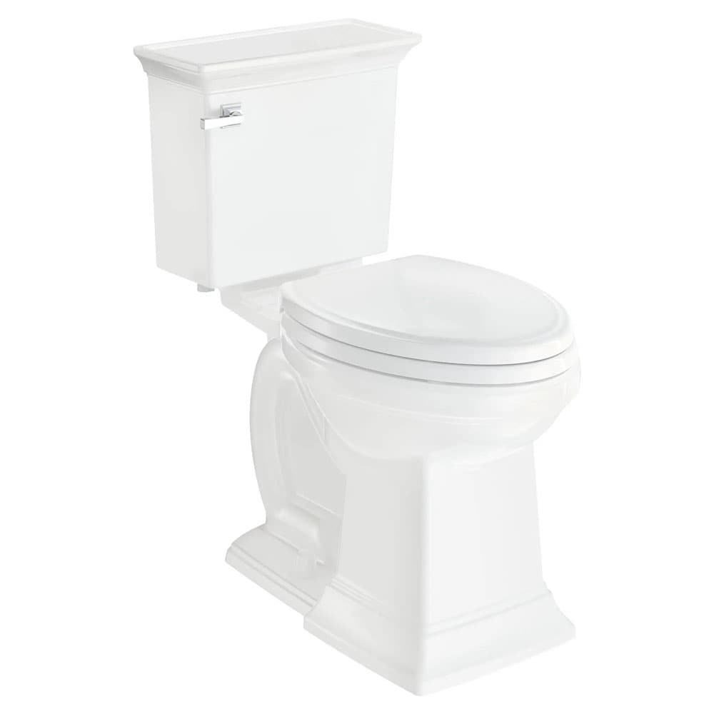 Asiento de inodoro alargado de cierre suave color blanco de plástico tradicional American Standard 5020A65G.020