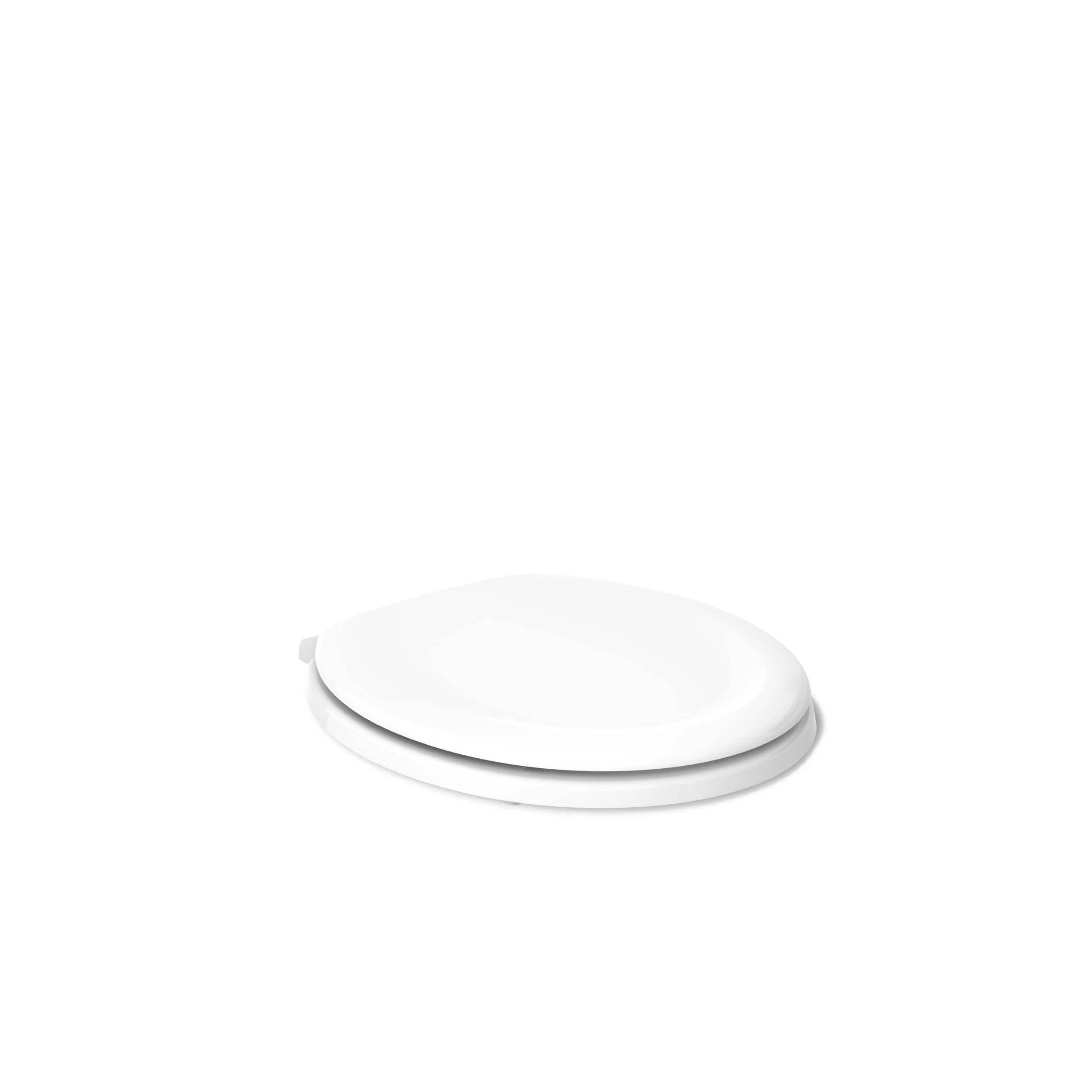 Asiento de inodoro redondo de cierre suave de madera blanca Stonewood de KOHLER K-20467-0