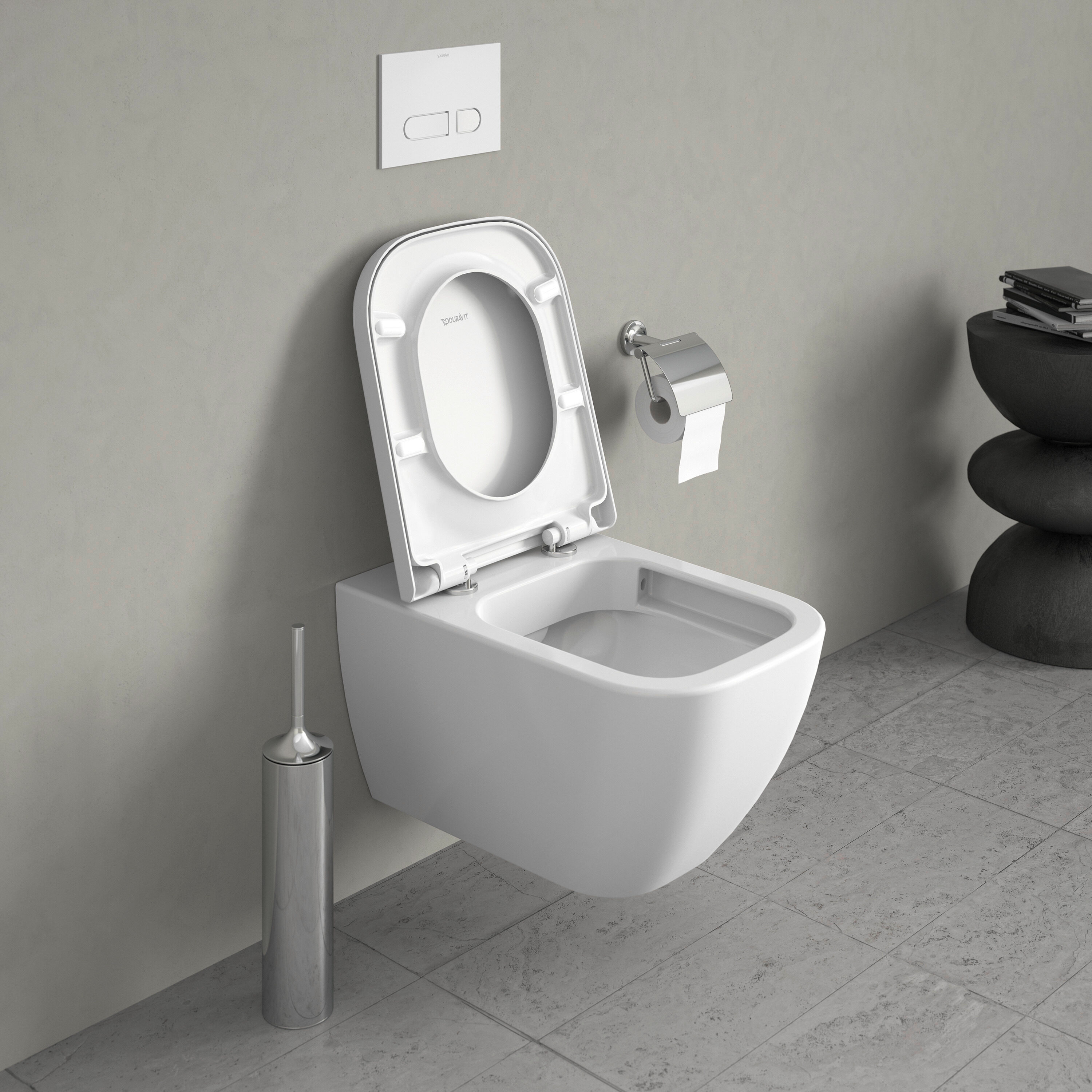 Asiento de baño alargado de plástico blanco con cierre suave Duravit Happy D.2 0064590000