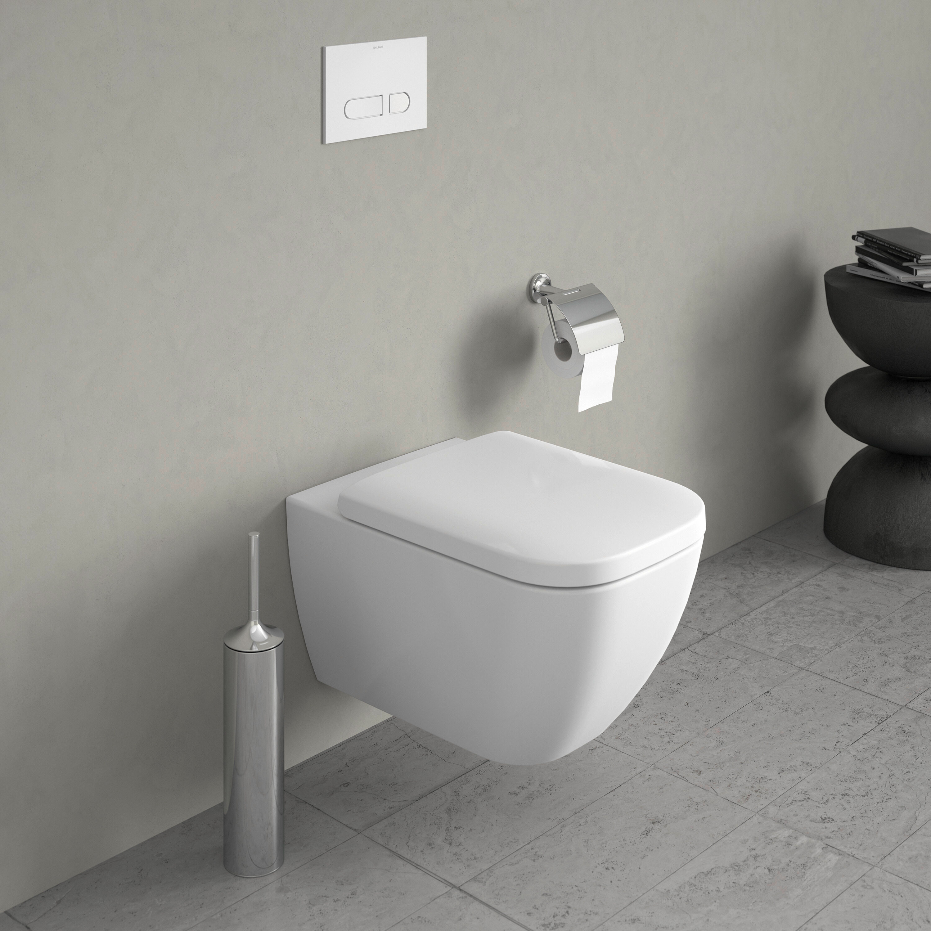 Asiento de baño alargado de plástico blanco con cierre suave Duravit Happy D.2 0064590000