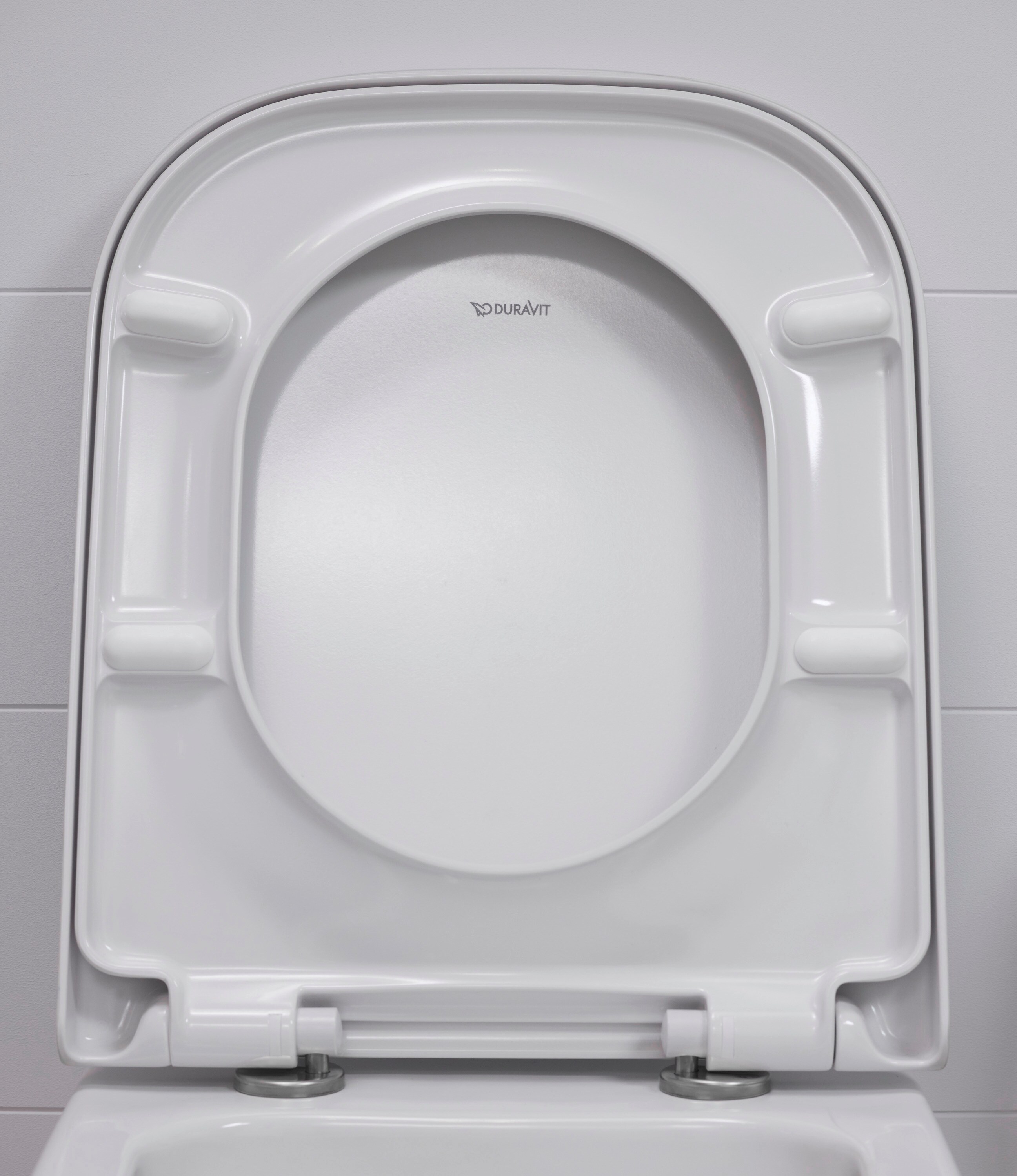 Asiento de baño alargado de plástico blanco con cierre suave Duravit Happy D.2 0064590000